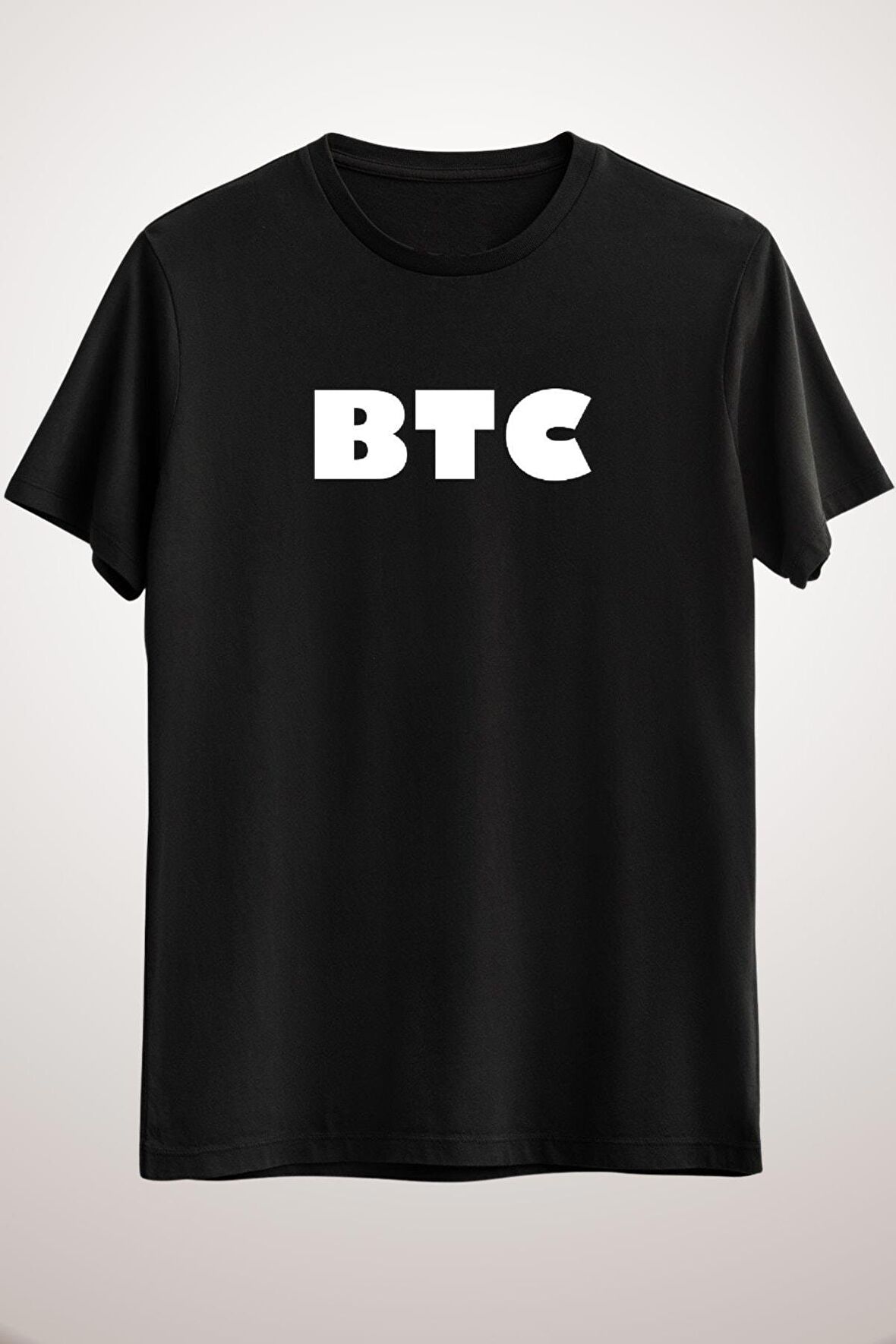 Unisex Siyah Bitcoin Btc Classic T-shirt