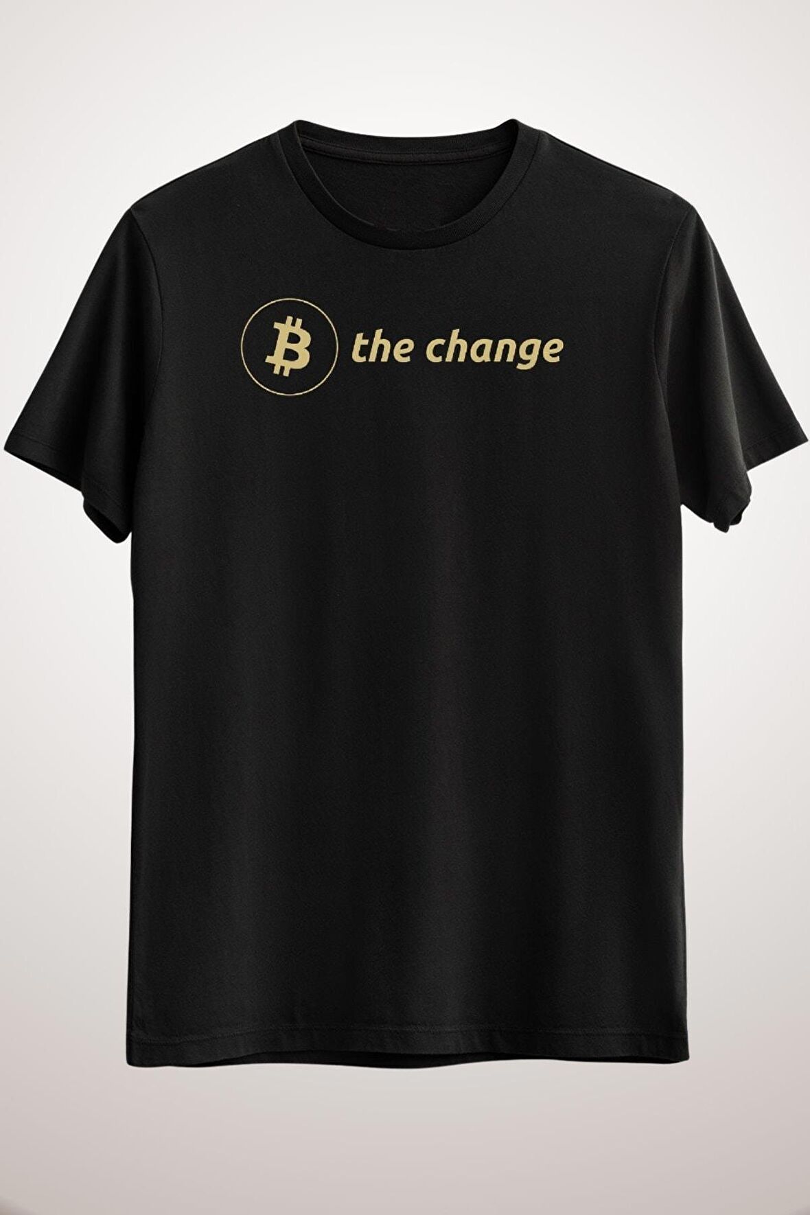 Unisex Siyah Bitcoin Change Classic T-shirt