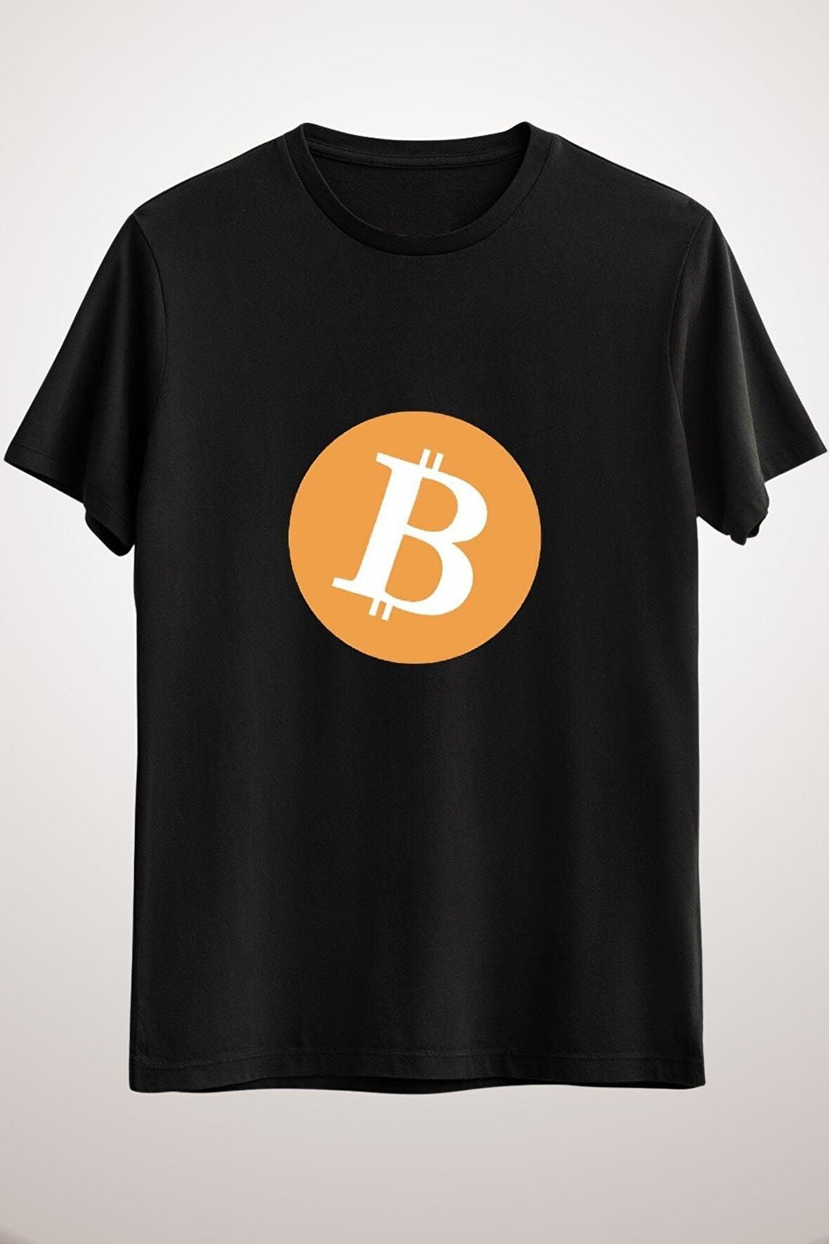 Unisex Siyah Bitcoin Desing Classic T-shirt