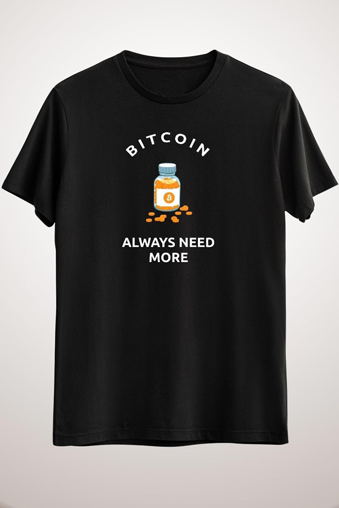 Unisex Siyah Bitcoin Funny Addiction Gift For Crypto Lovers Classic T-shirt