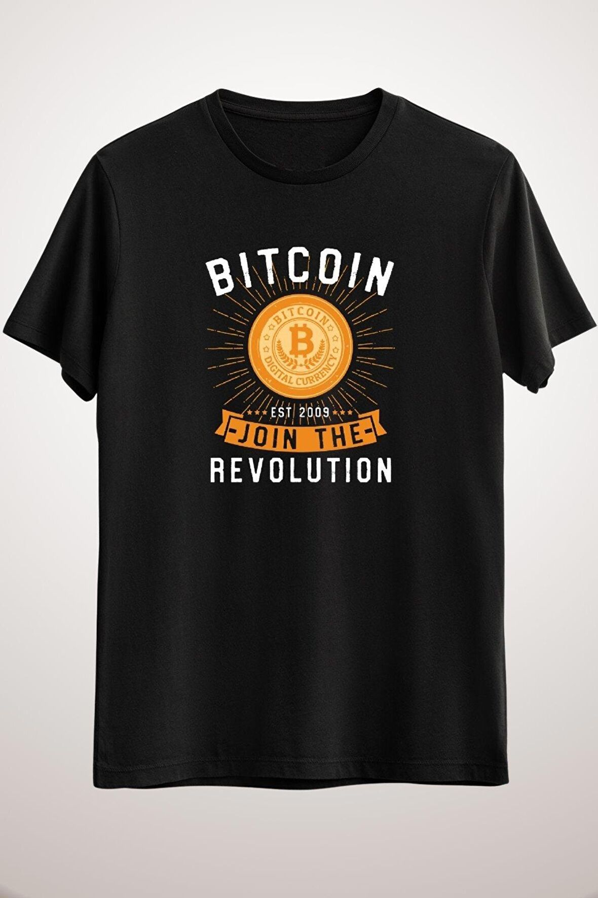 Unisex Siyah Bitcoin Join The Revolution (white) Essential T-shirt