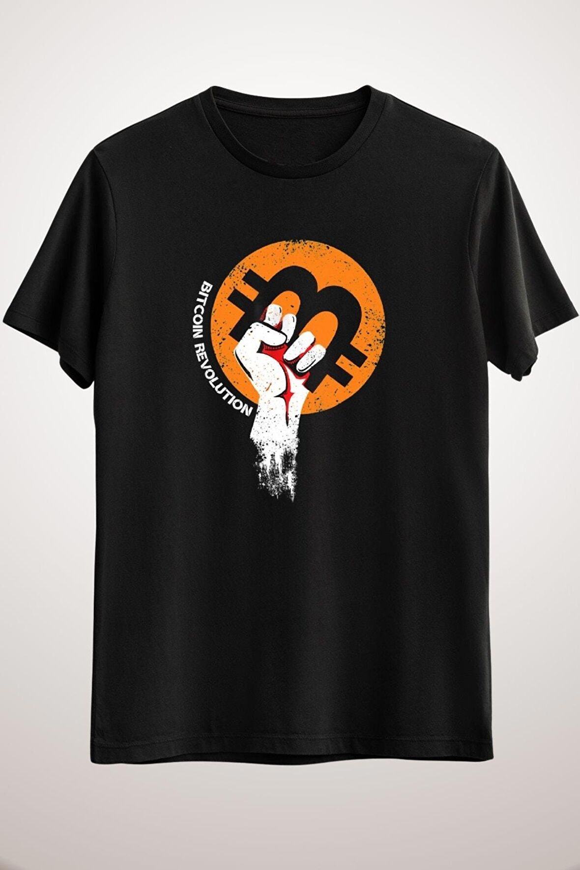 Unisex Siyah Bitcoin Logo Cryptocurrency Essential T-shirt