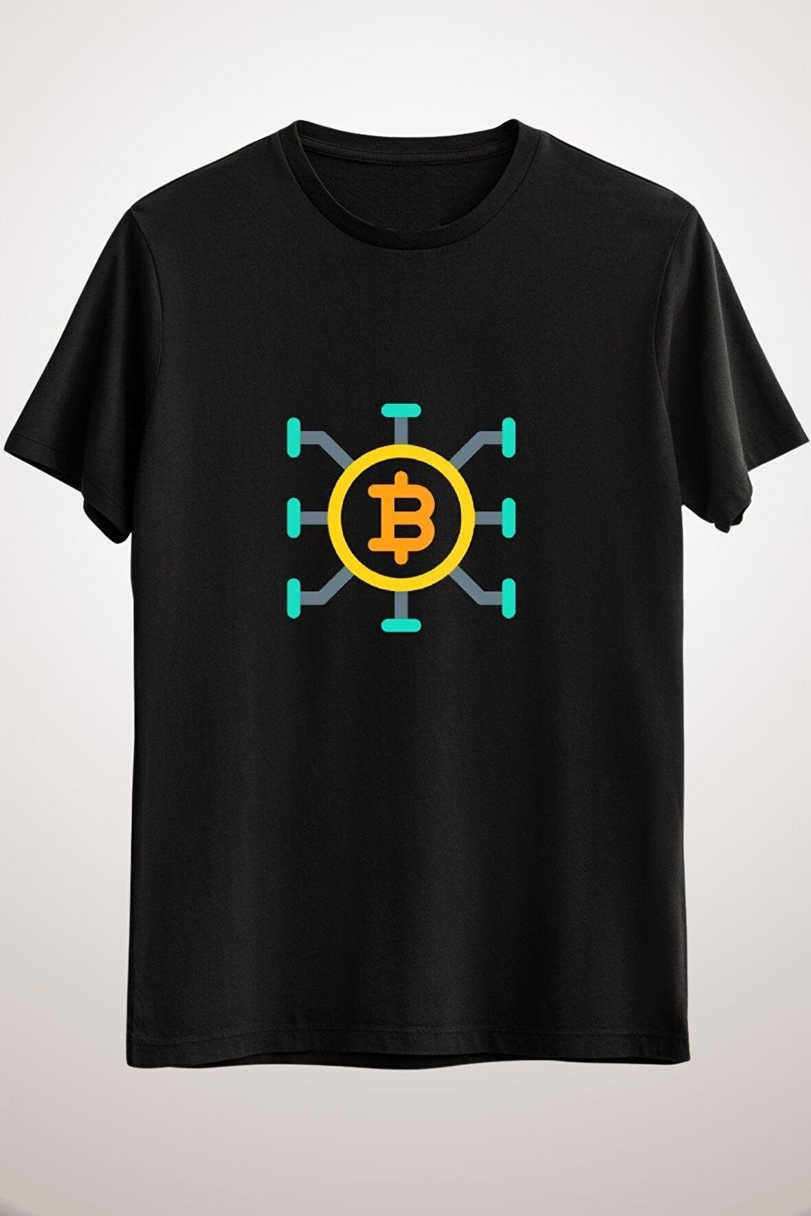 Unisex Siyah Bitcoin Money Money Classic T-shirt