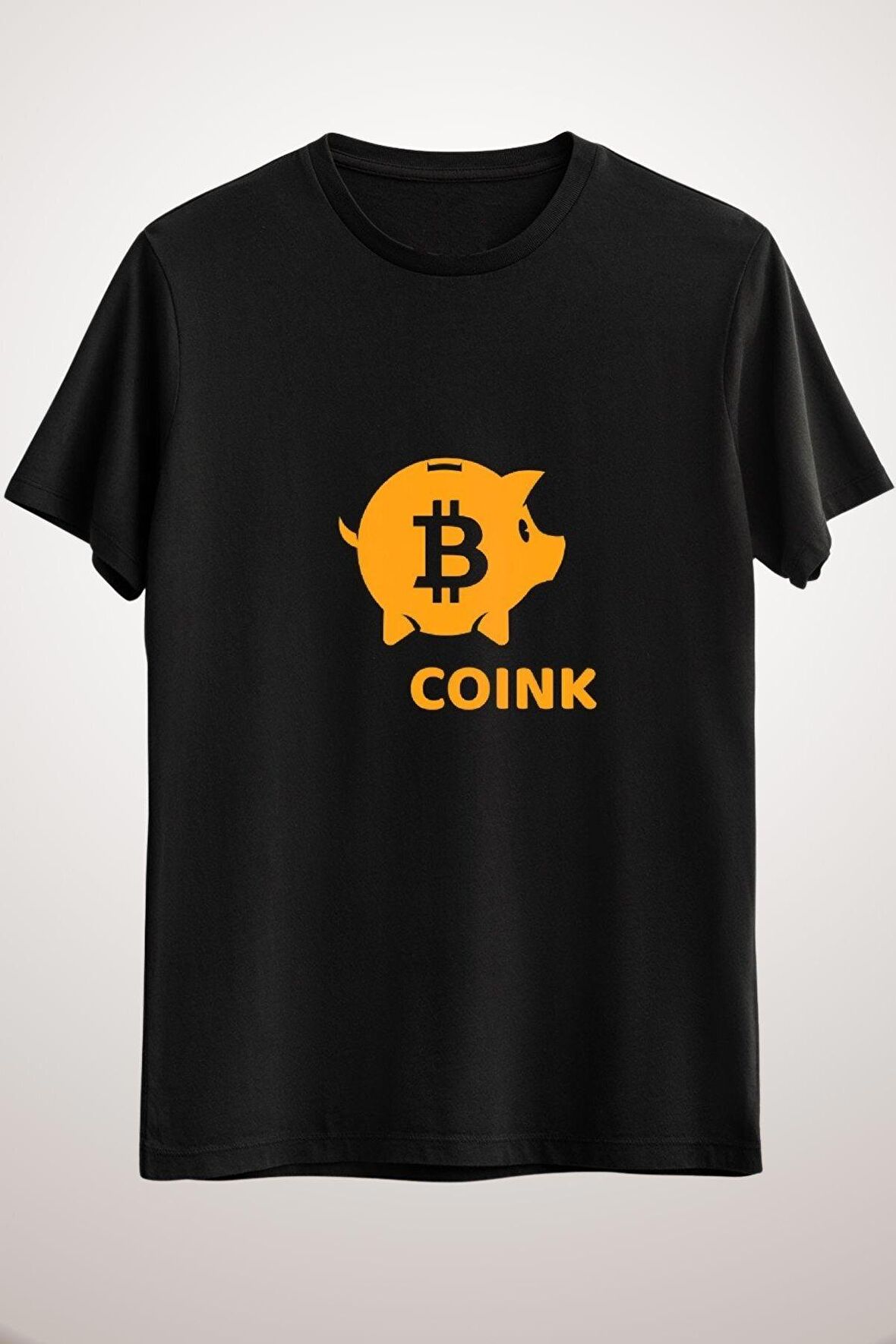 Unisex Siyah Bitcoink Classic T-shirt