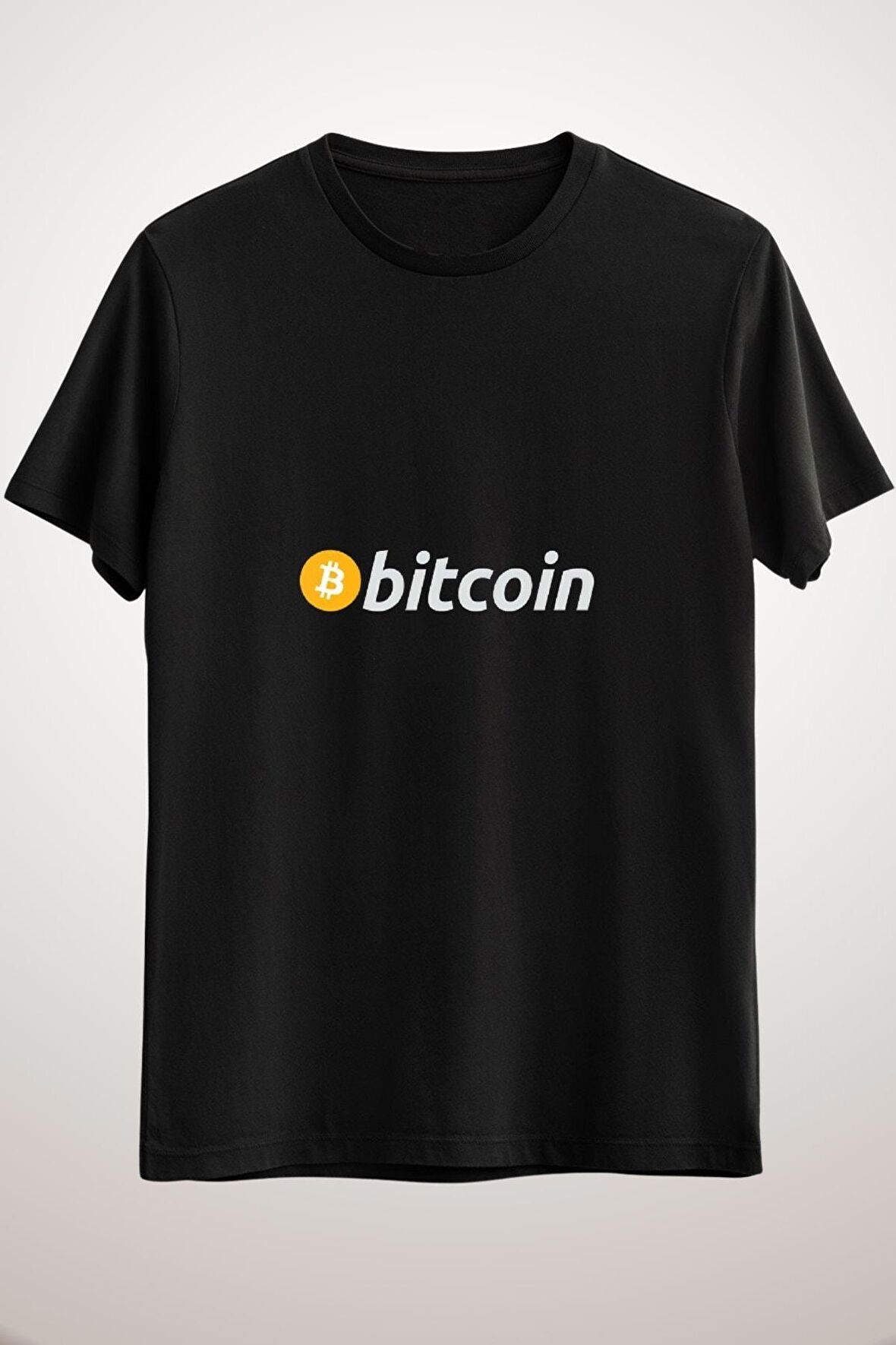 Unisex Siyah Blockchain Cryptocurrency Black Bitcoin Logo Nice Gift Essential T-shirt