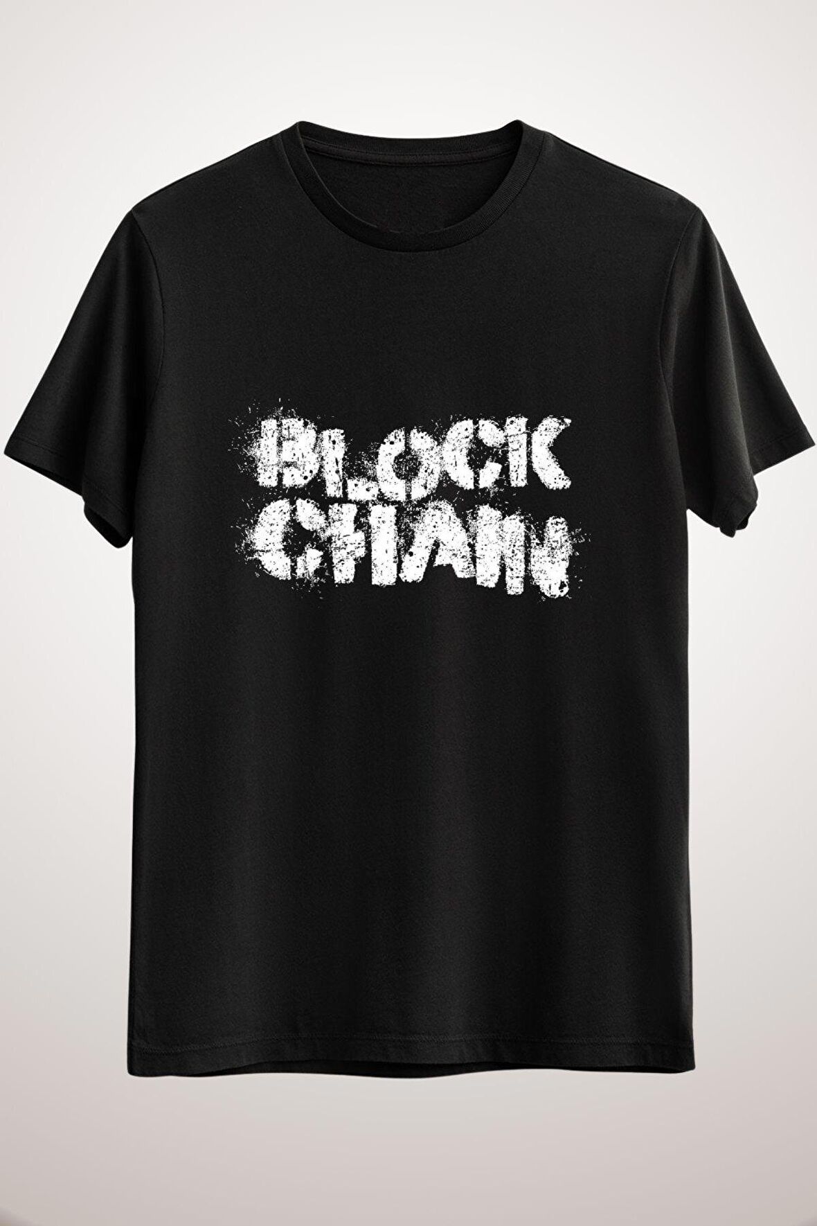 Unisex Siyah Blockchain Cryptocurrency Essential T-shirt