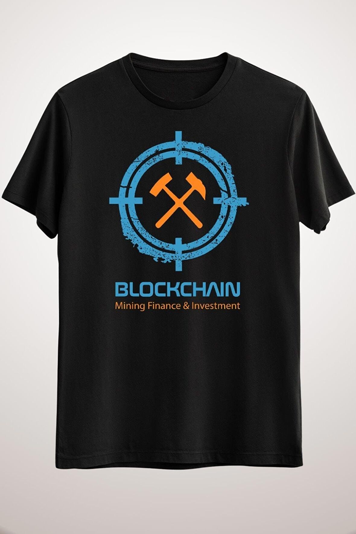 Unisex Siyah Blockchain Typography. Cryptocurrency Lover Gift Essential T-shirt