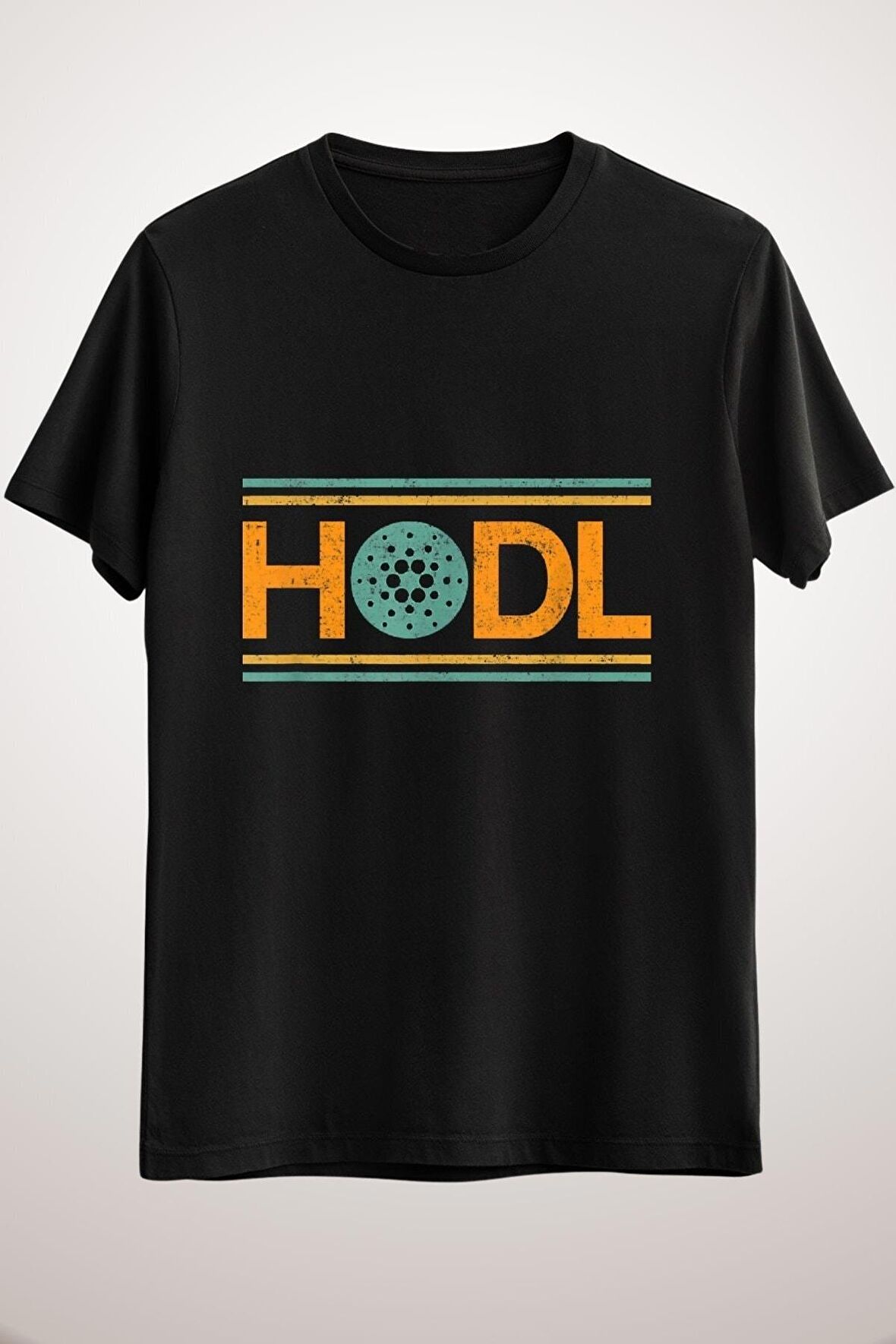 Unisex Siyah Cardano Hodl Crypto Vintage Retro Classic T-shirt