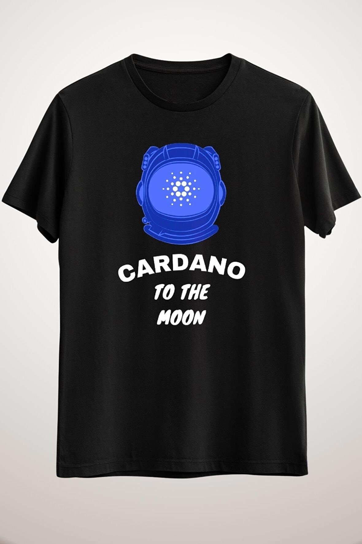 Unisex Siyah Cardano To The Moon Classic T-shirt
