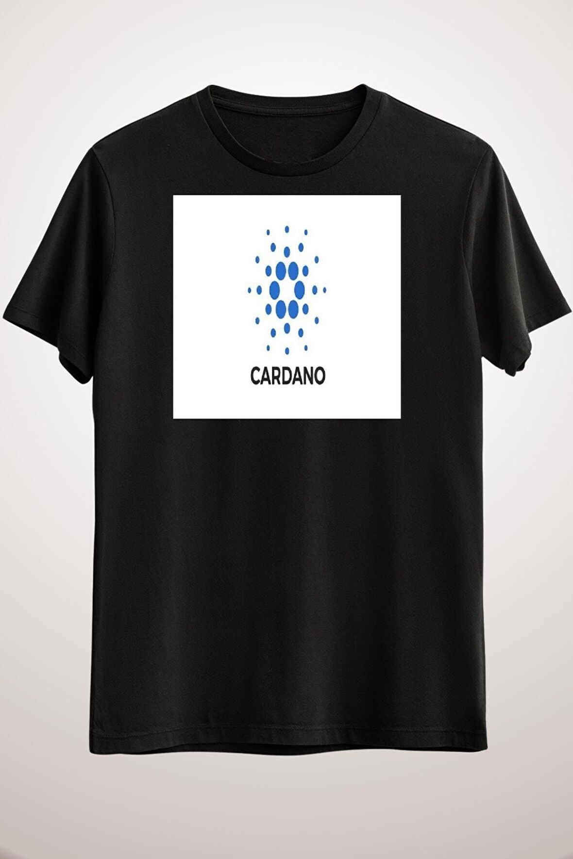 Unisex Siyah Cardano. Classic T-shirt