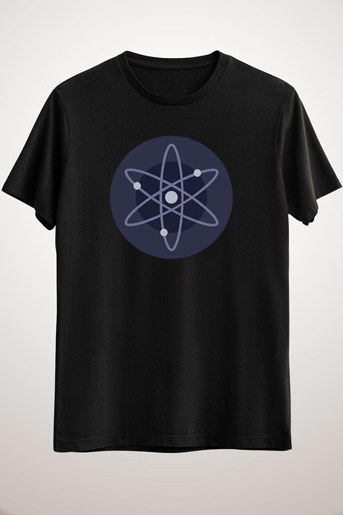 Unisex Siyah Cosmos Atom Cryptocurrency Classic T-shirt