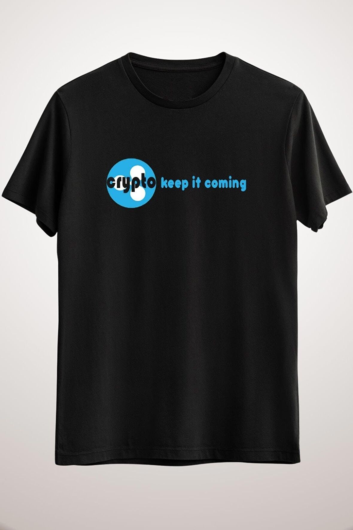 Unisex Siyah Crypto Keep It Coming Classic T-shirt