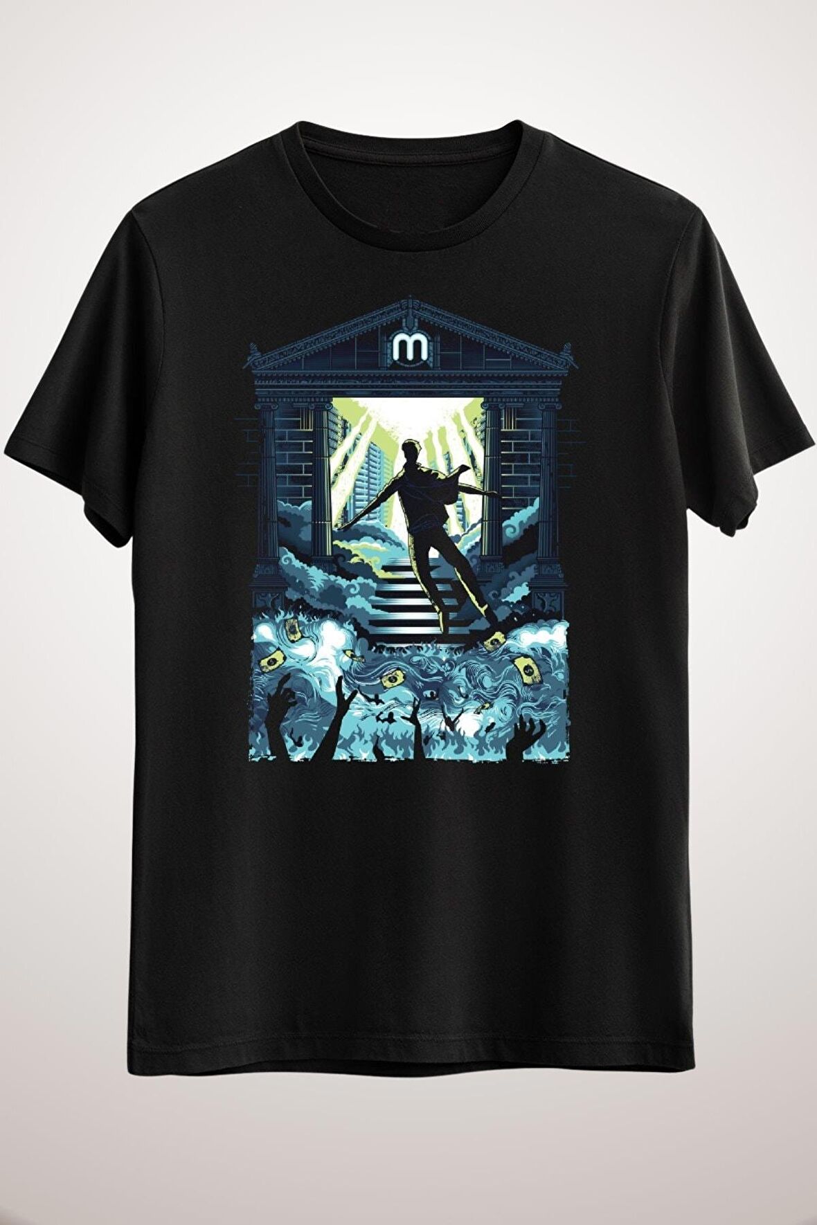 Unisex Siyah Crypto Mining Haven Active T-shirt