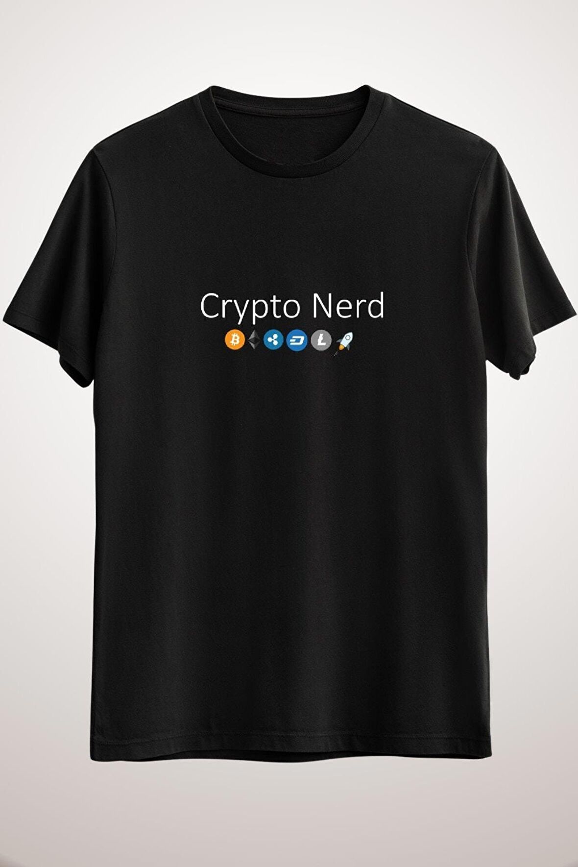 Unisex Siyah Crypto Nerd Classic T-shirt