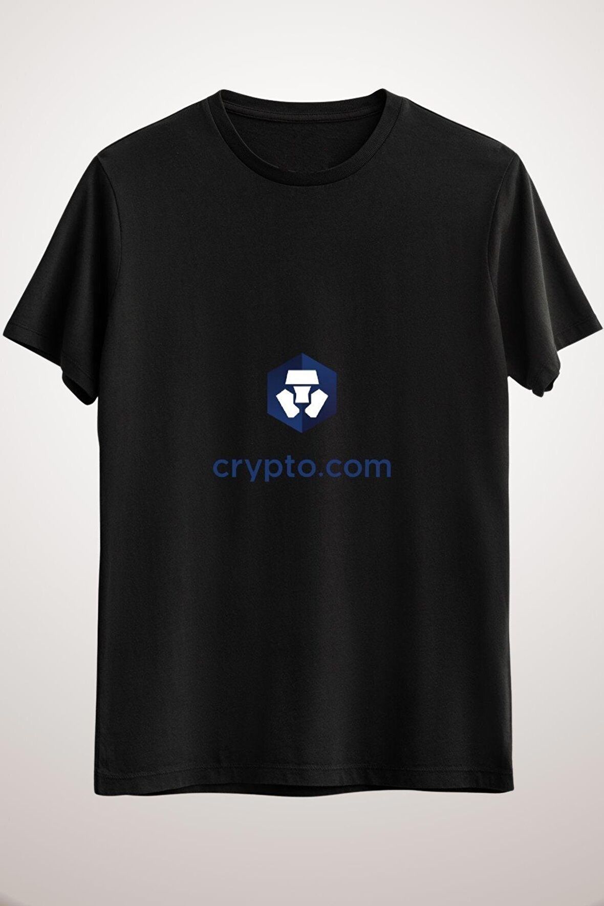 Unisex Siyah Crypto.com Classic T-shirt