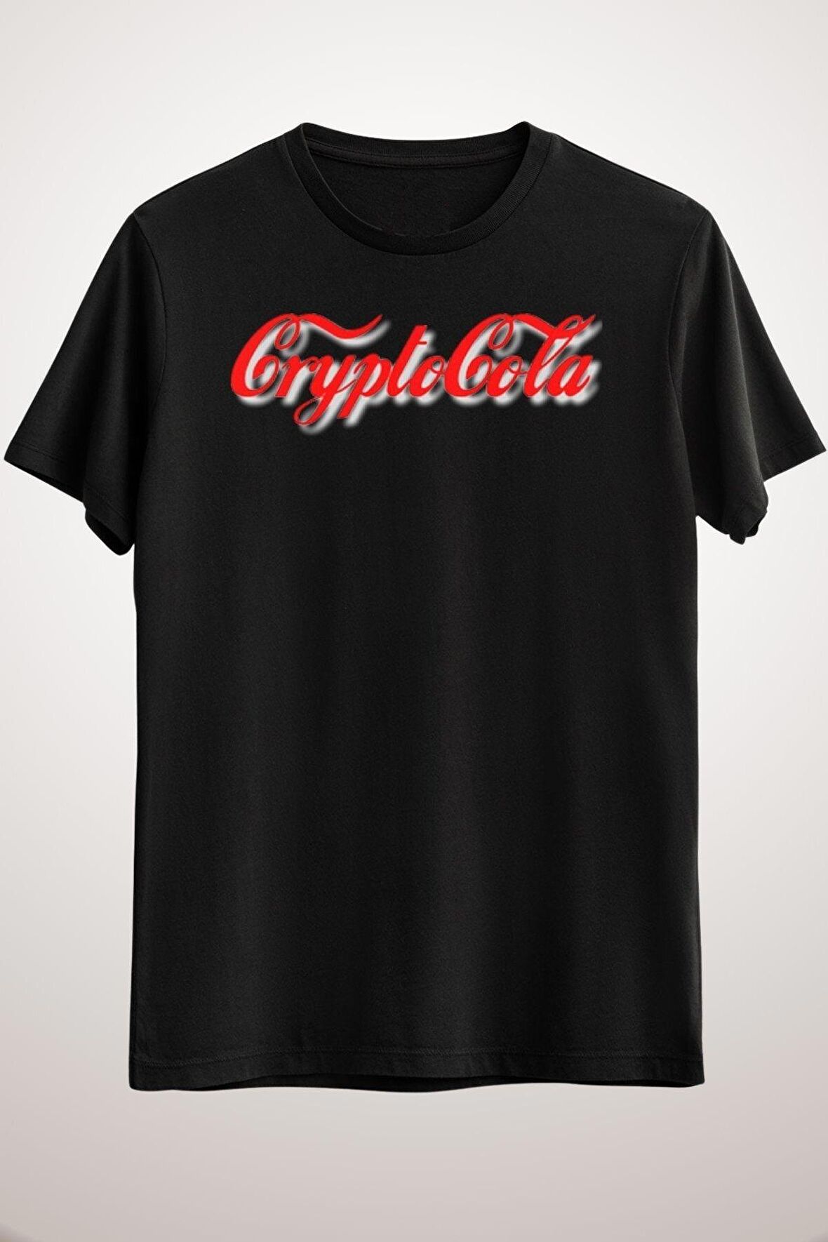 Unisex Siyah Cryptocola Essential T-shirt