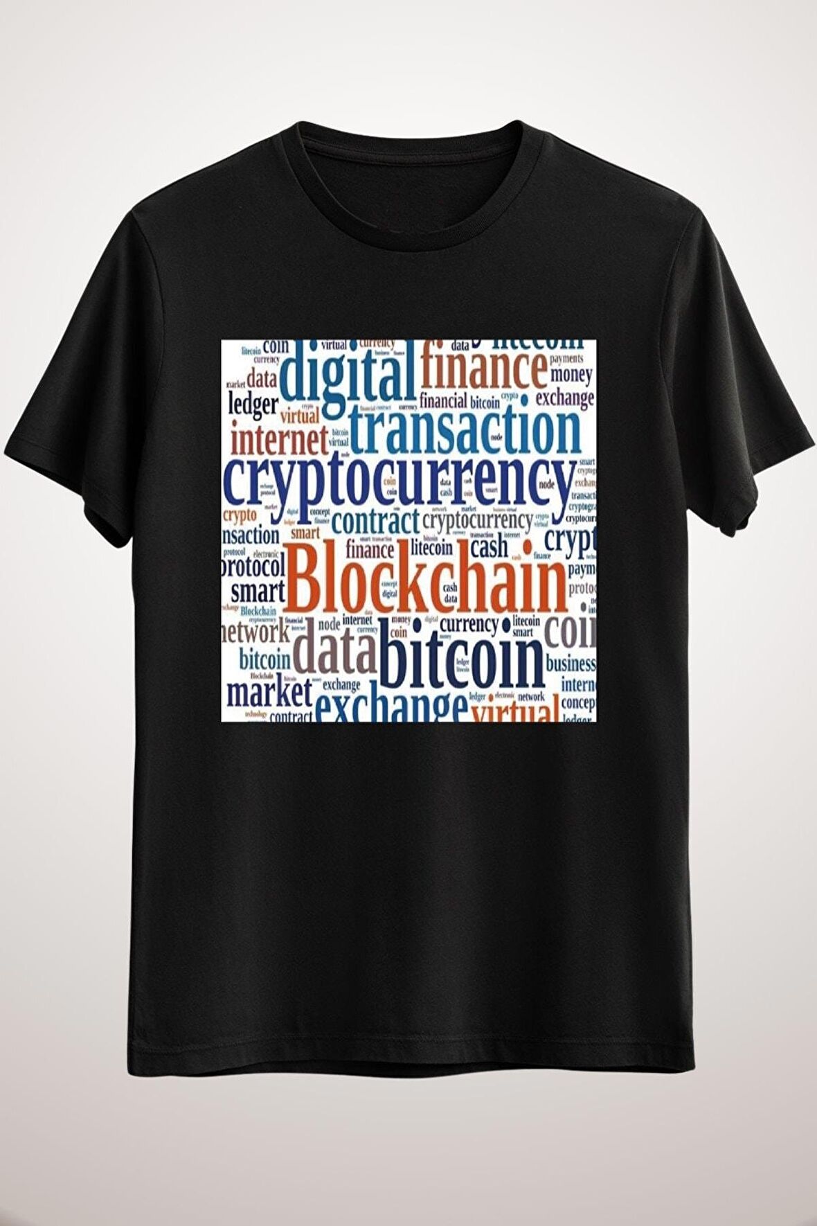 Unisex Siyah Cryptocurrency Classic T-shirt