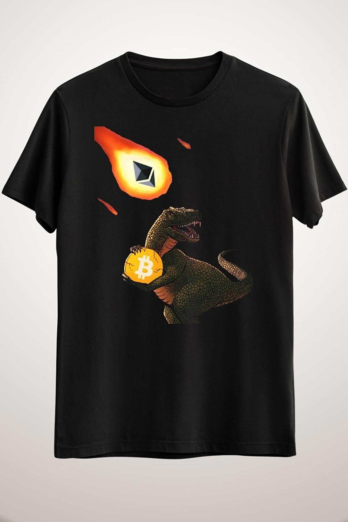 Unisex Siyah Cryptocurrency Classic T-shirt