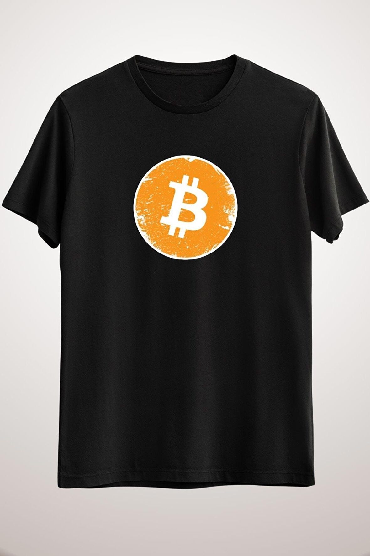 Unisex Siyah Cryptocurrency T-shirt. Vintage Bitcoin T-shirt For Traders. Classic T-shirt