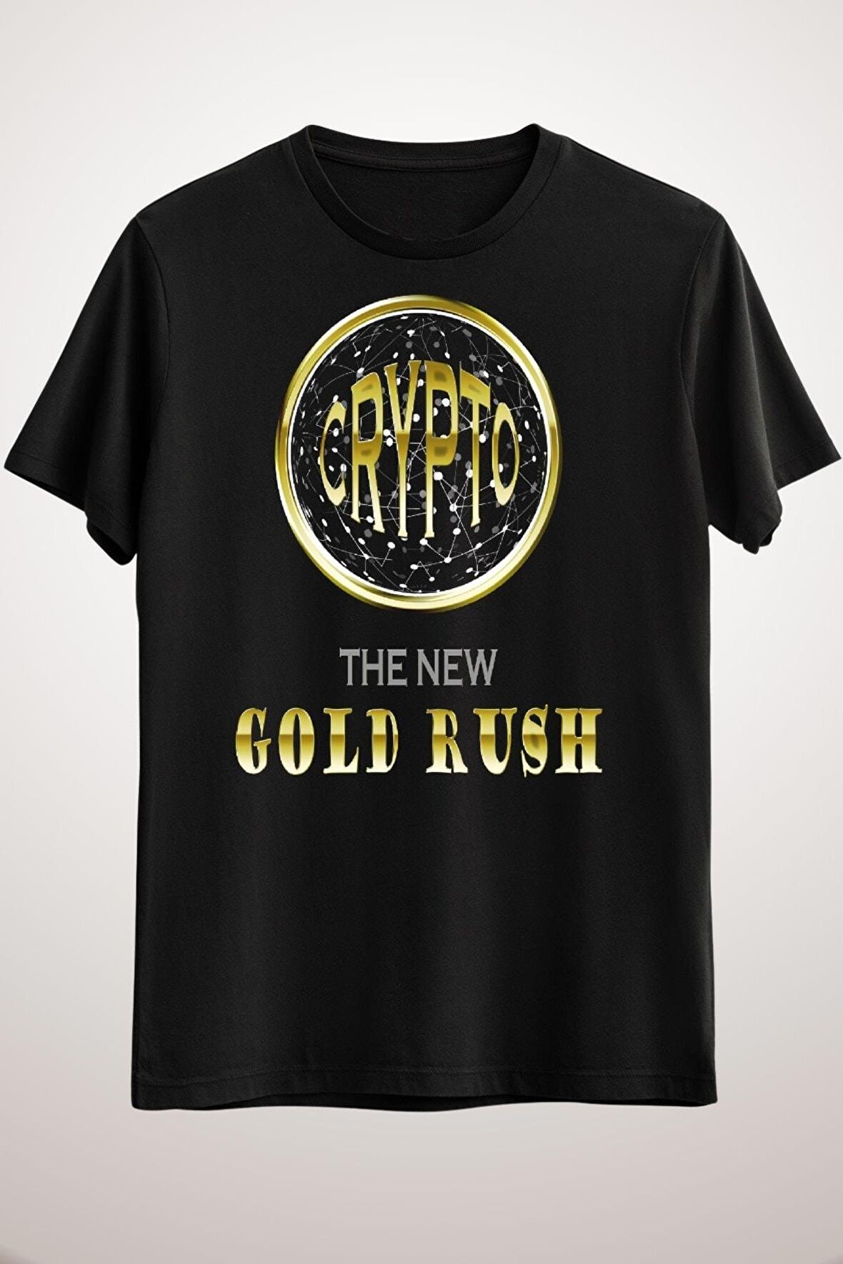 Unisex Siyah Cryptocurrency The New Gold Rush Logo. Classic T-shirt