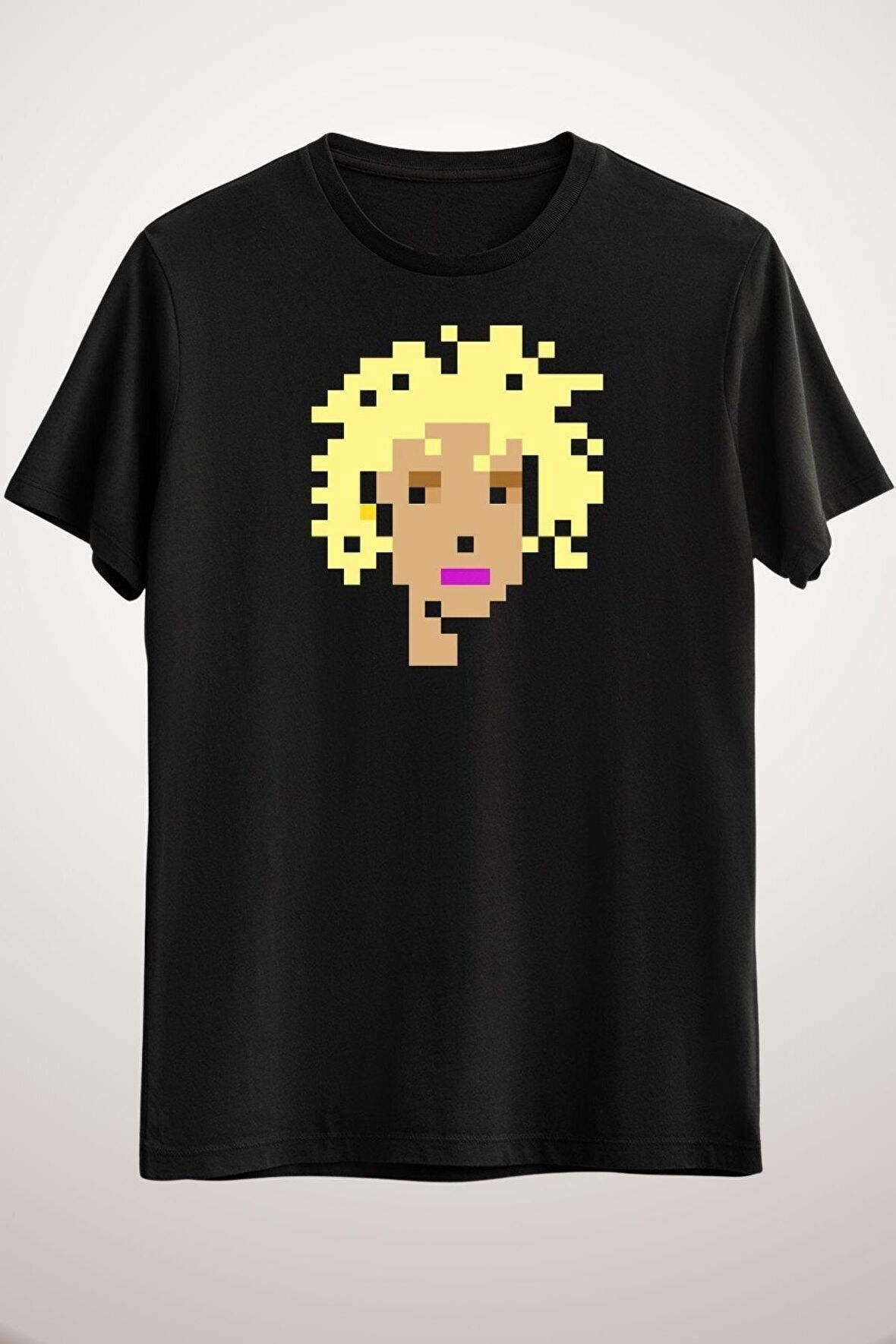 Unisex Siyah Cryptopunks #0407 Classic T-shirt