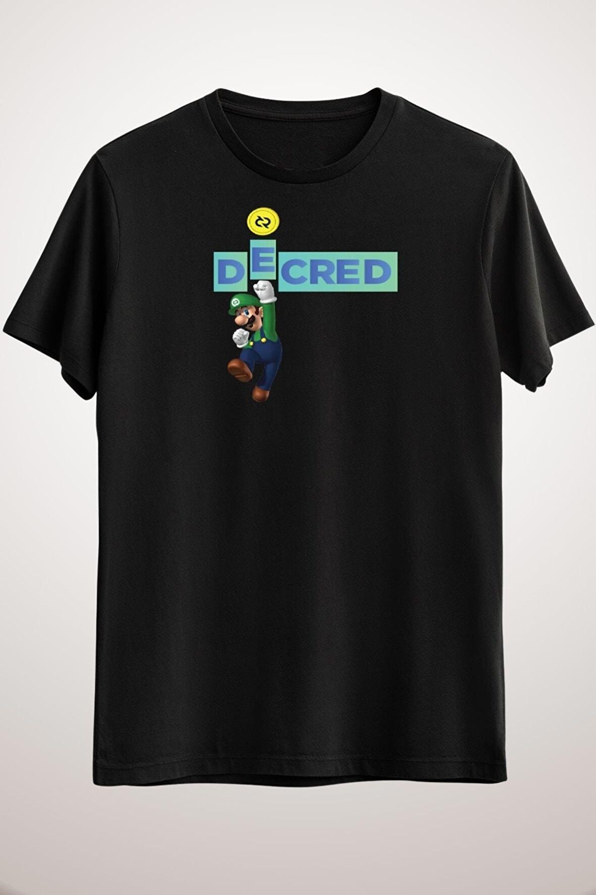 Unisex Siyah Decred Crypto Bitcoin Long T-shirt