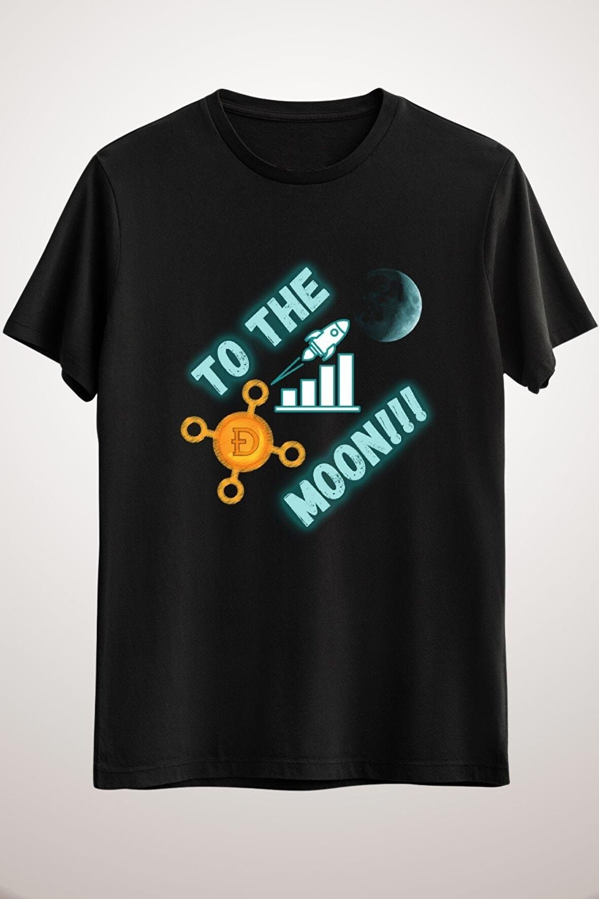 Unisex Siyah Dogecoin - To The Moon - Crypto Tee Classic T-shirt