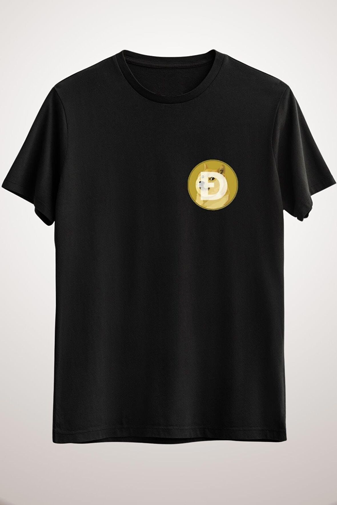 Unisex Siyah Dogecoin Crypto Classic T-shirt