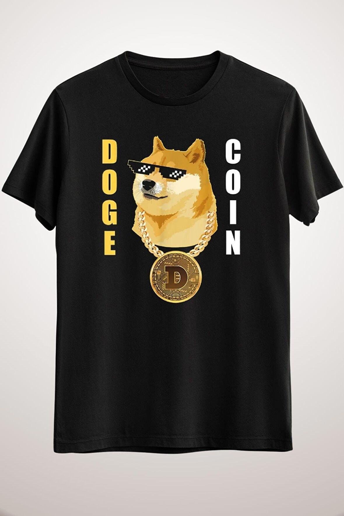 Unisex Siyah Dogecoin Cryptocurrency Thug Doge Gansta Crypto Altcoin Long Sleeve T-shirt