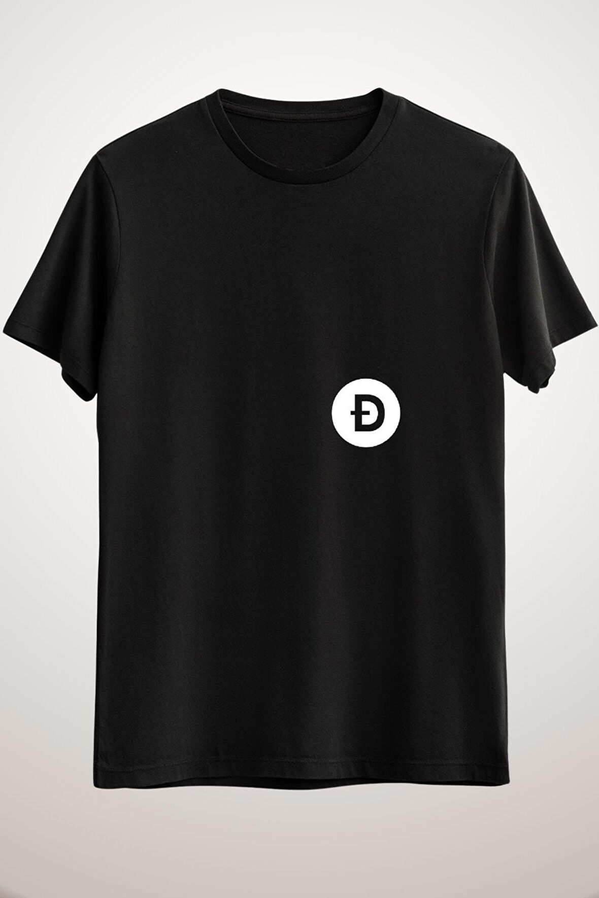 Unisex Siyah Dogecoin Doge Classic T-shirt