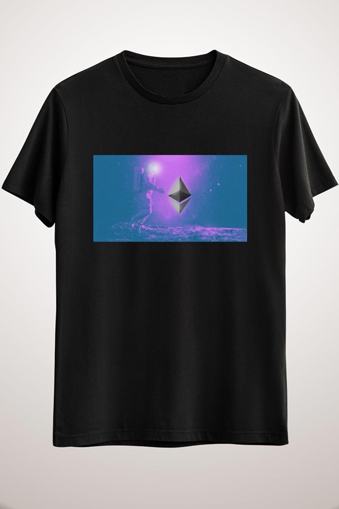 Unisex Siyah Eth Astronaut Classic T-shirt