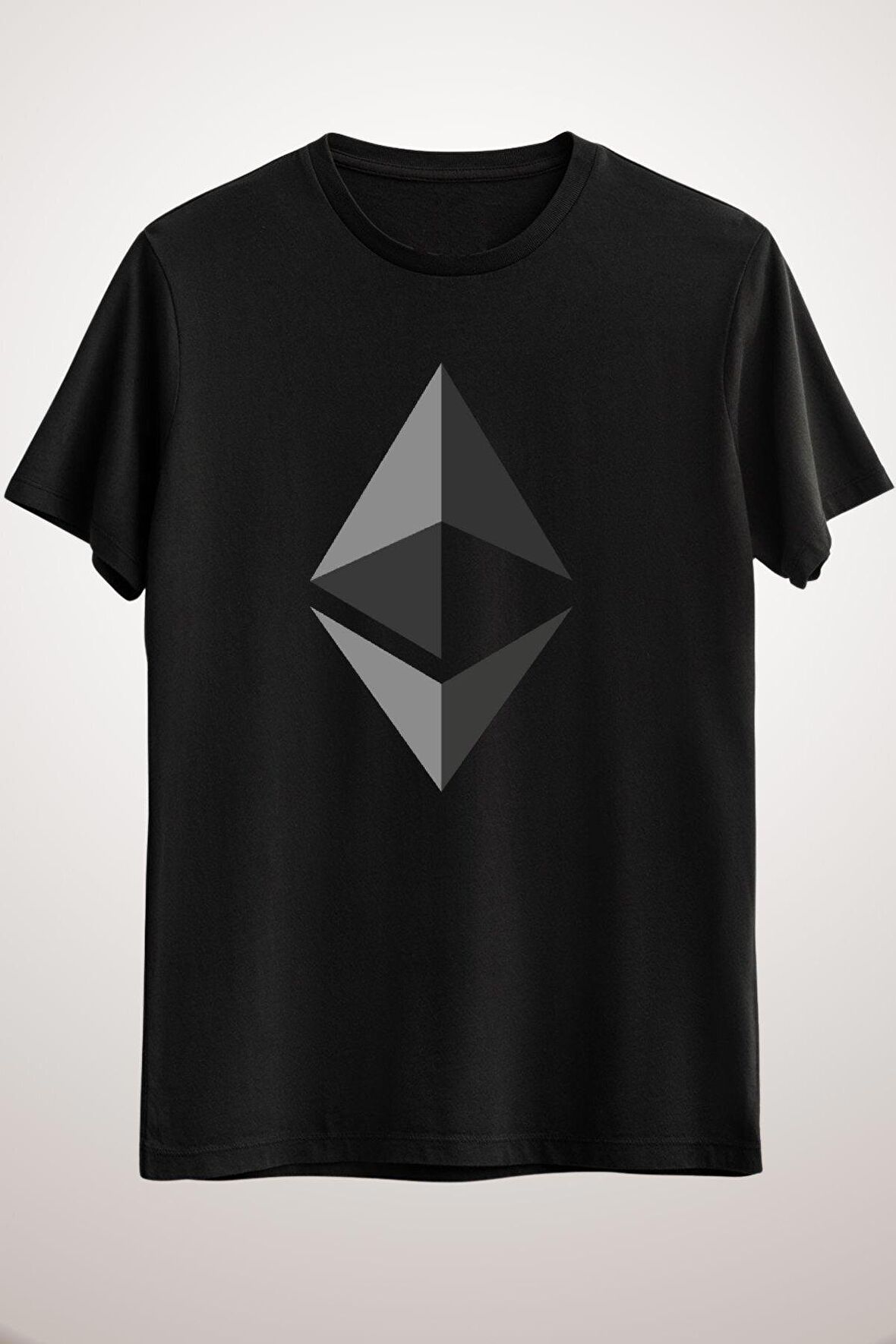 Unisex Siyah Ethereum Eth Cypto Currency Icon Classic T-shirt