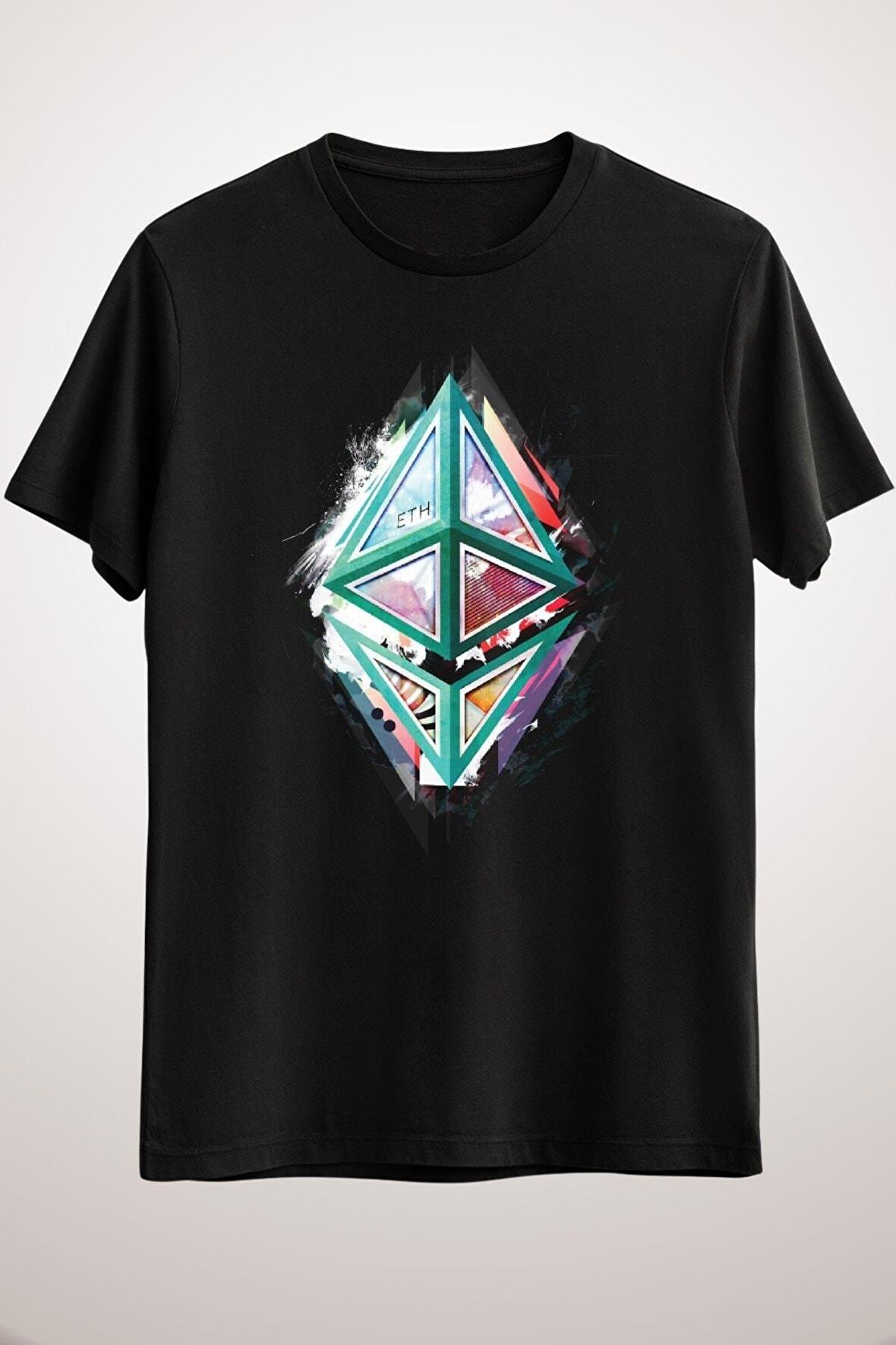 Unisex Siyah Ethereum Logo Abstract 01 Essential T-shirt