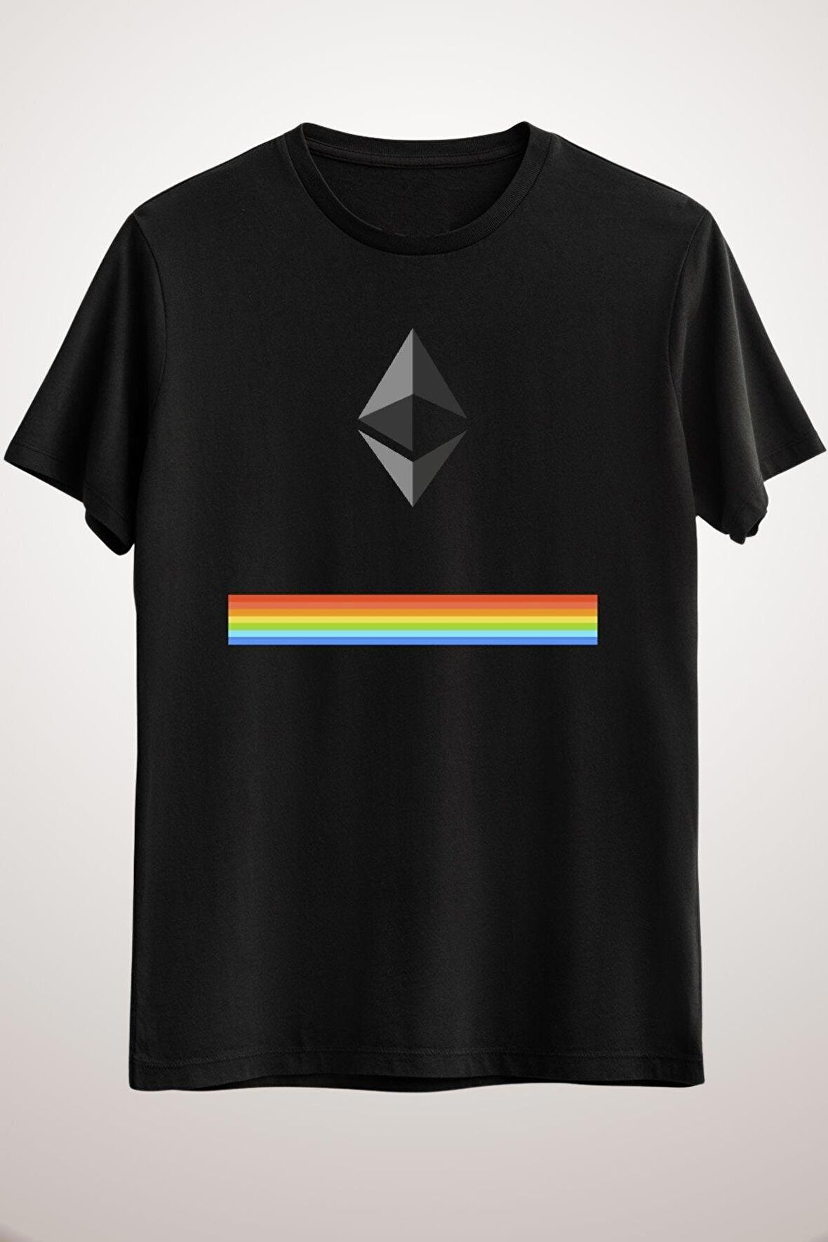 Unisex Siyah Ethereum Logo Cryptocurrency Classic T-shirt