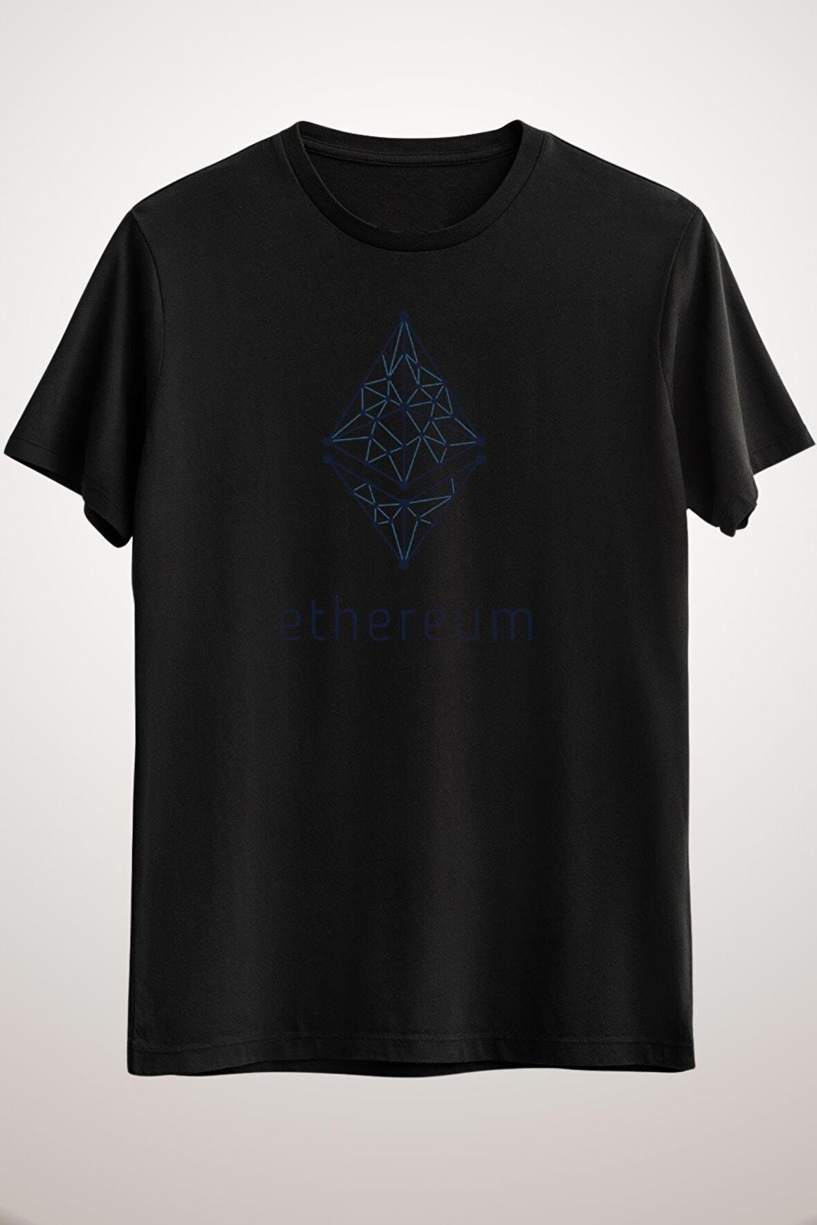 Unisex Siyah Ethereum Technology Classic T-shirt