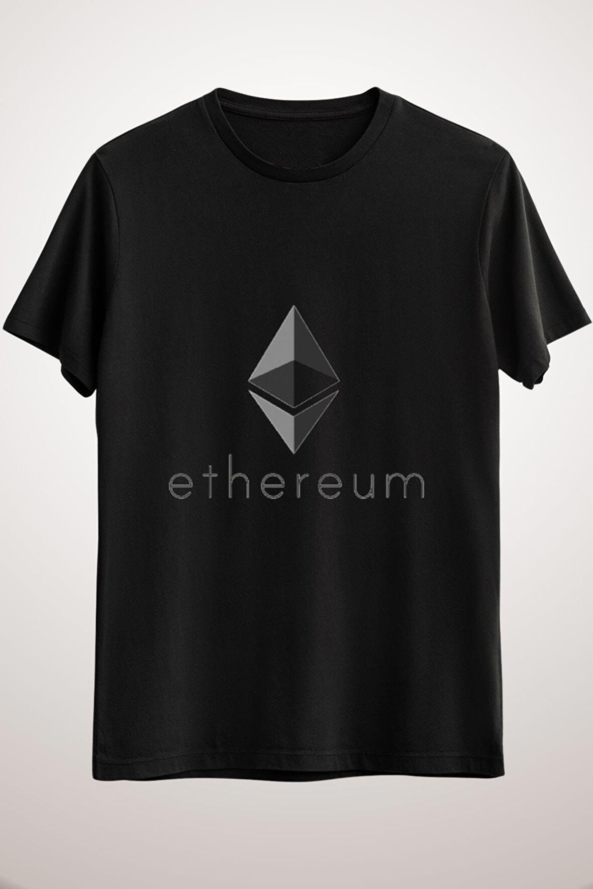 Unisex Siyah Etherium Essential T-shirt