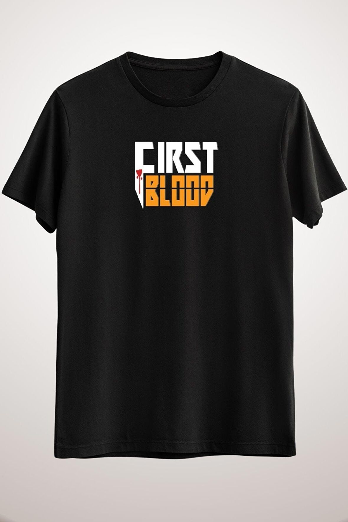 Unisex Siyah First Blood Premium T-shirt