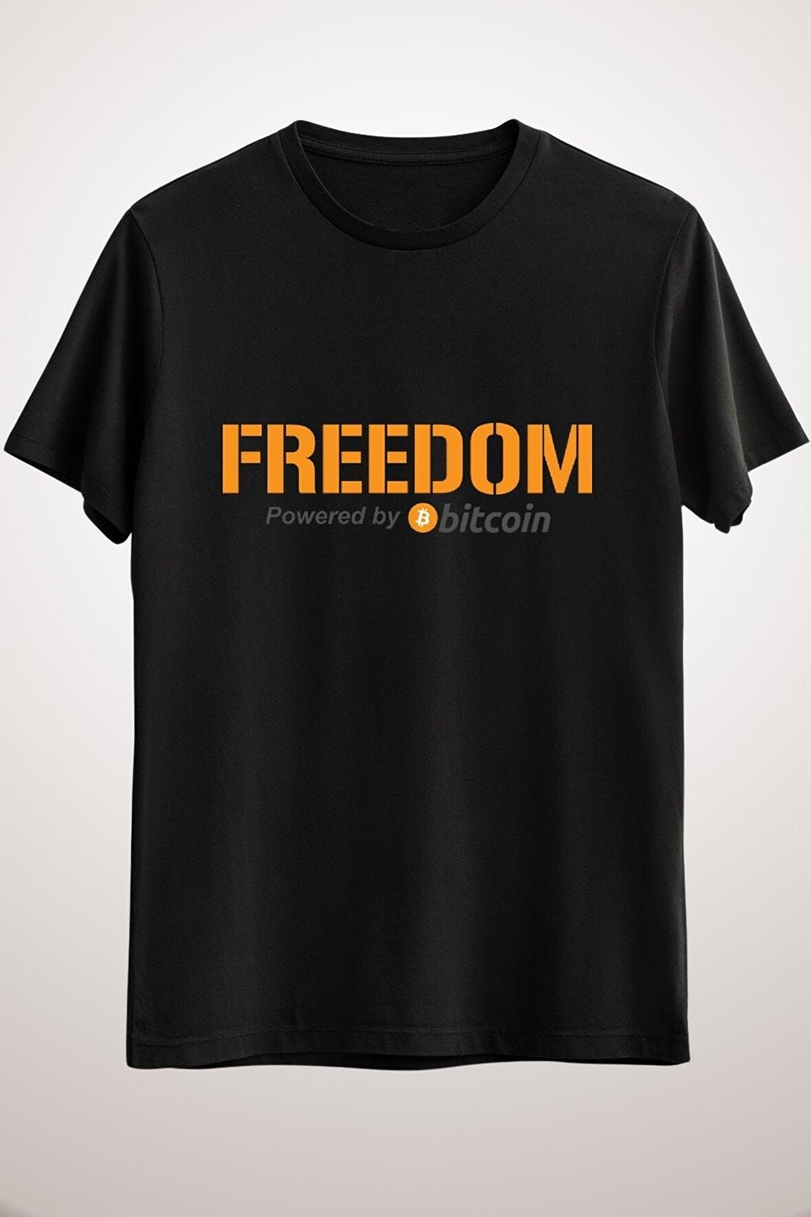 Unisex Siyah Freedom By Bitcoin Classic T-shirt