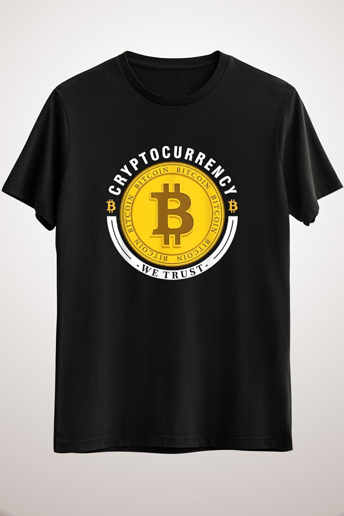 Unisex Siyah Golden Btc Bitcoin Cryptocurrency Token Bitcoin Long Sleeve T-shirt