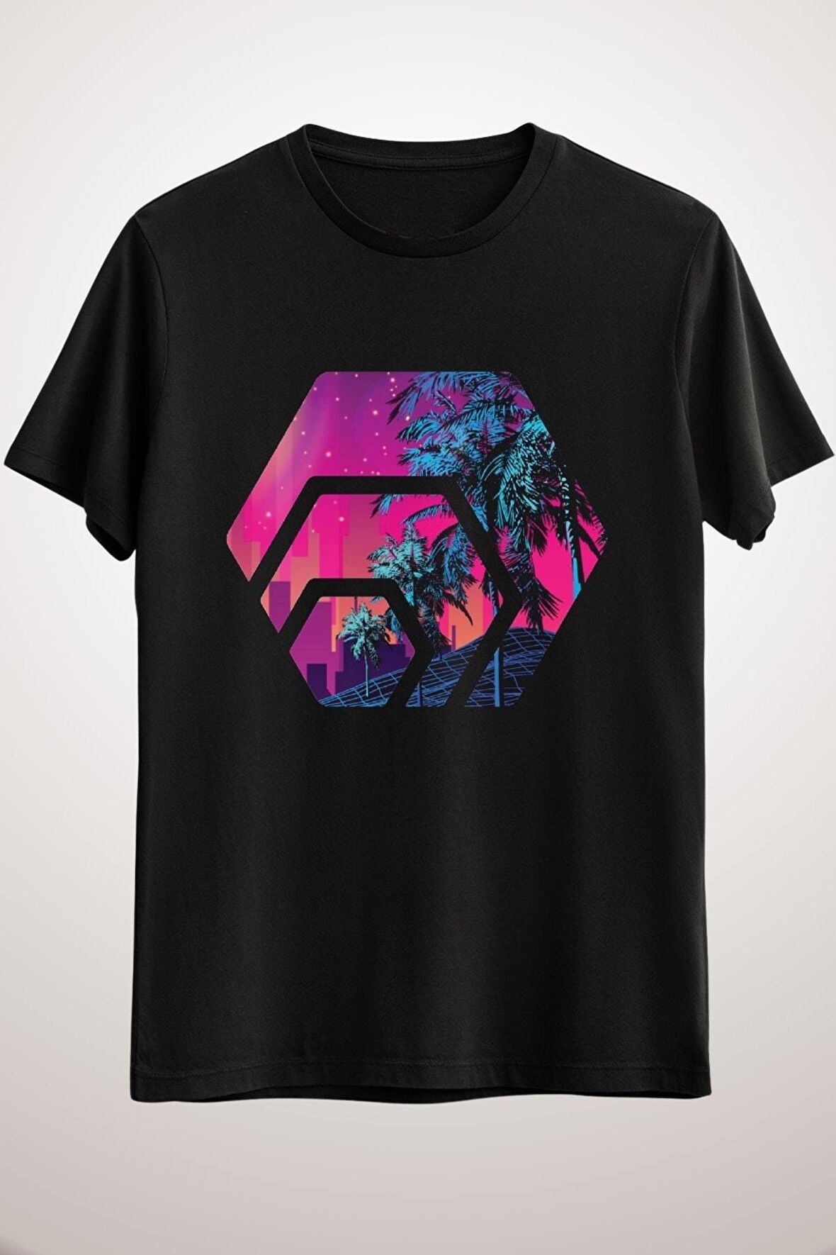 Unisex Siyah Hex - Future Days Classic T-shirt