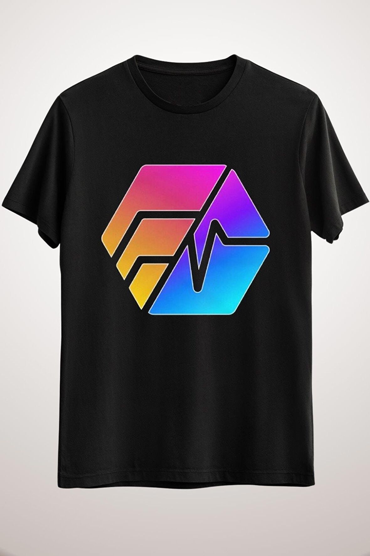 Unisex Siyah Hex Pulse Chain Classic T-shirt