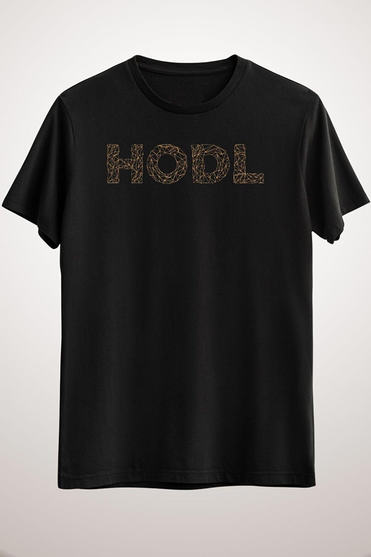 Unisex Siyah Hodl Bitcoin Cryptocurrency Text Design Classic T-shirt