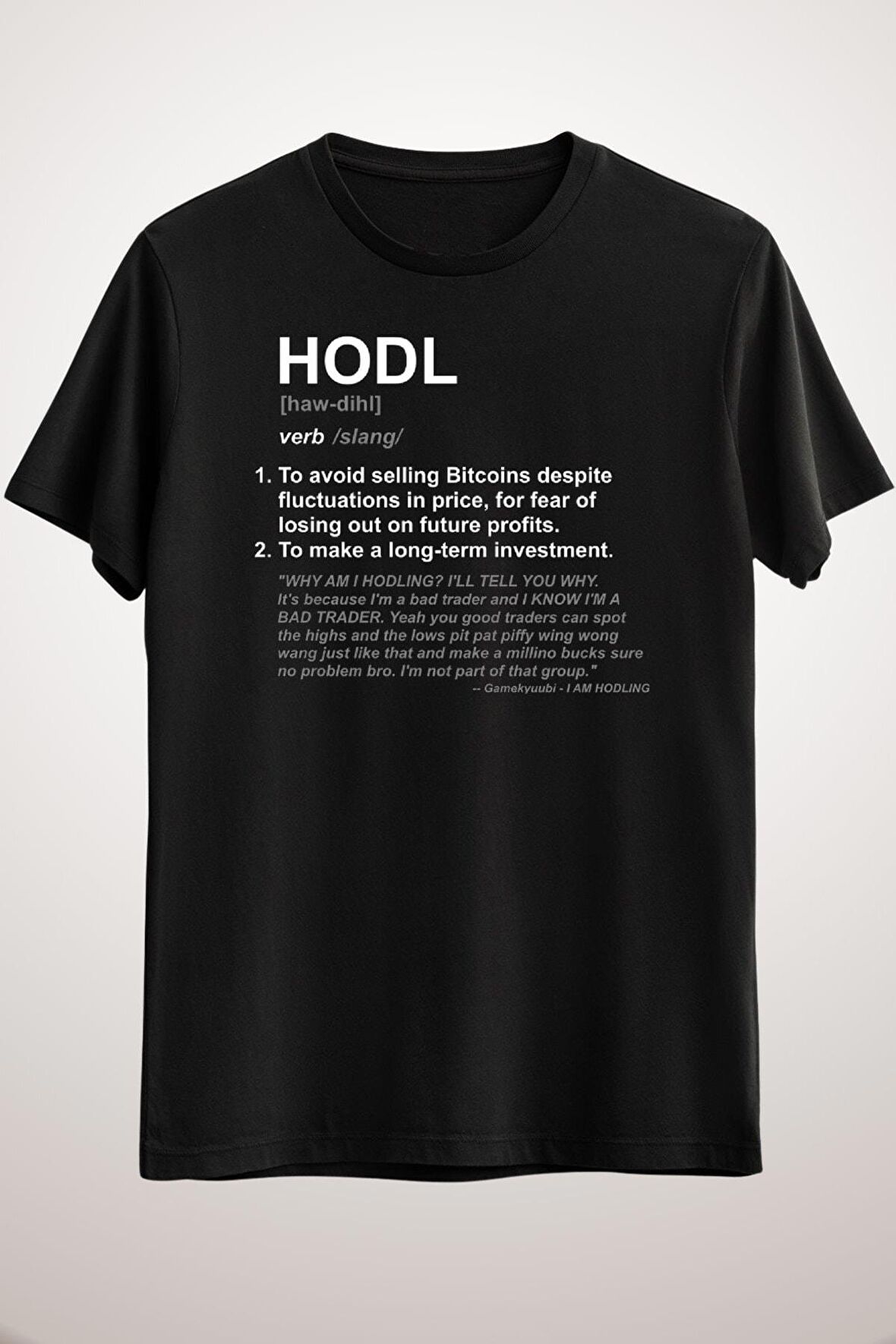 Unisex Siyah Hodl Classic T-shirt