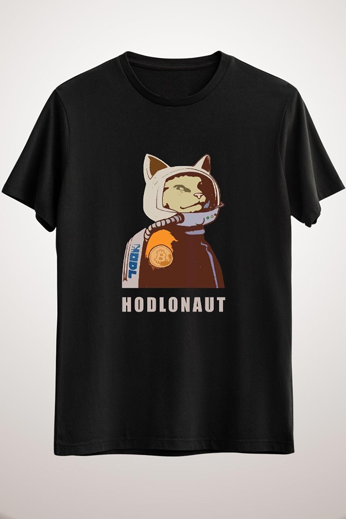 Unisex Siyah Hodlonaut Classic T-shirt