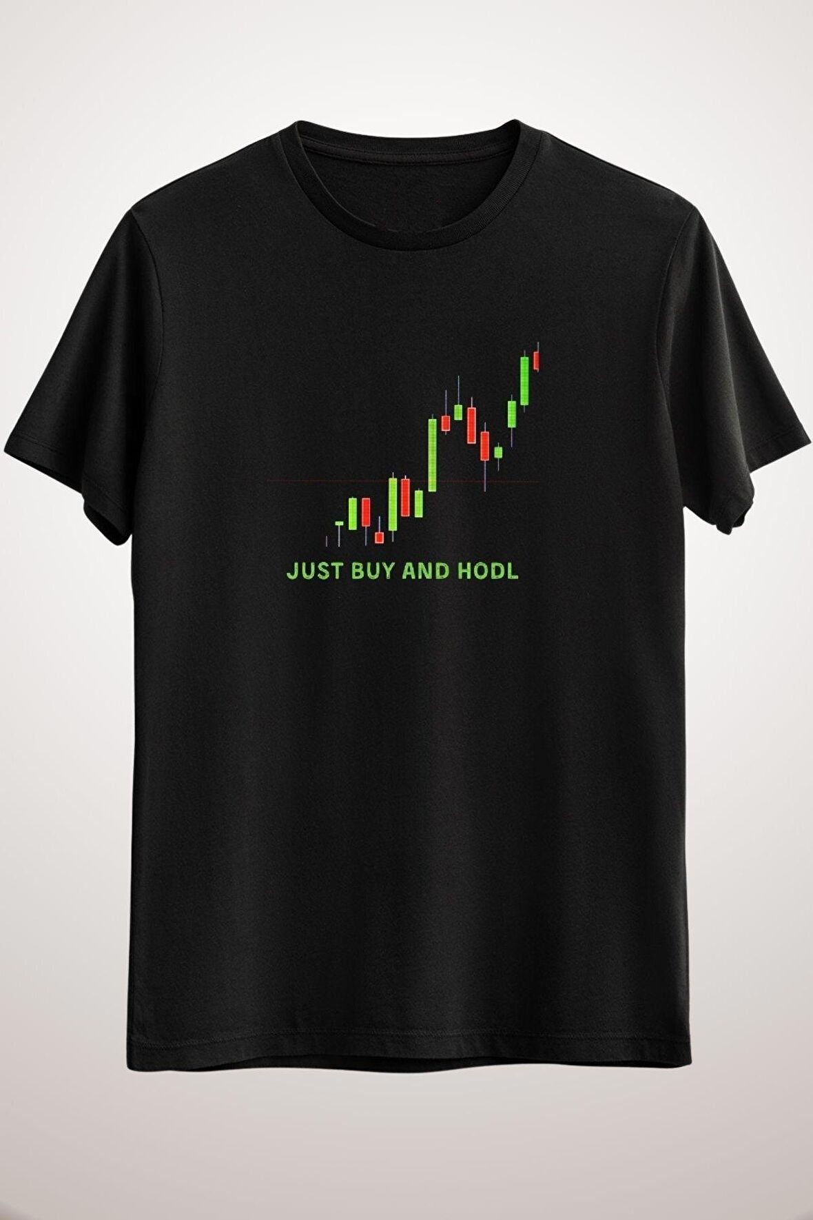 Unisex Siyah Just Buy And Hodl Classic T-shirt
