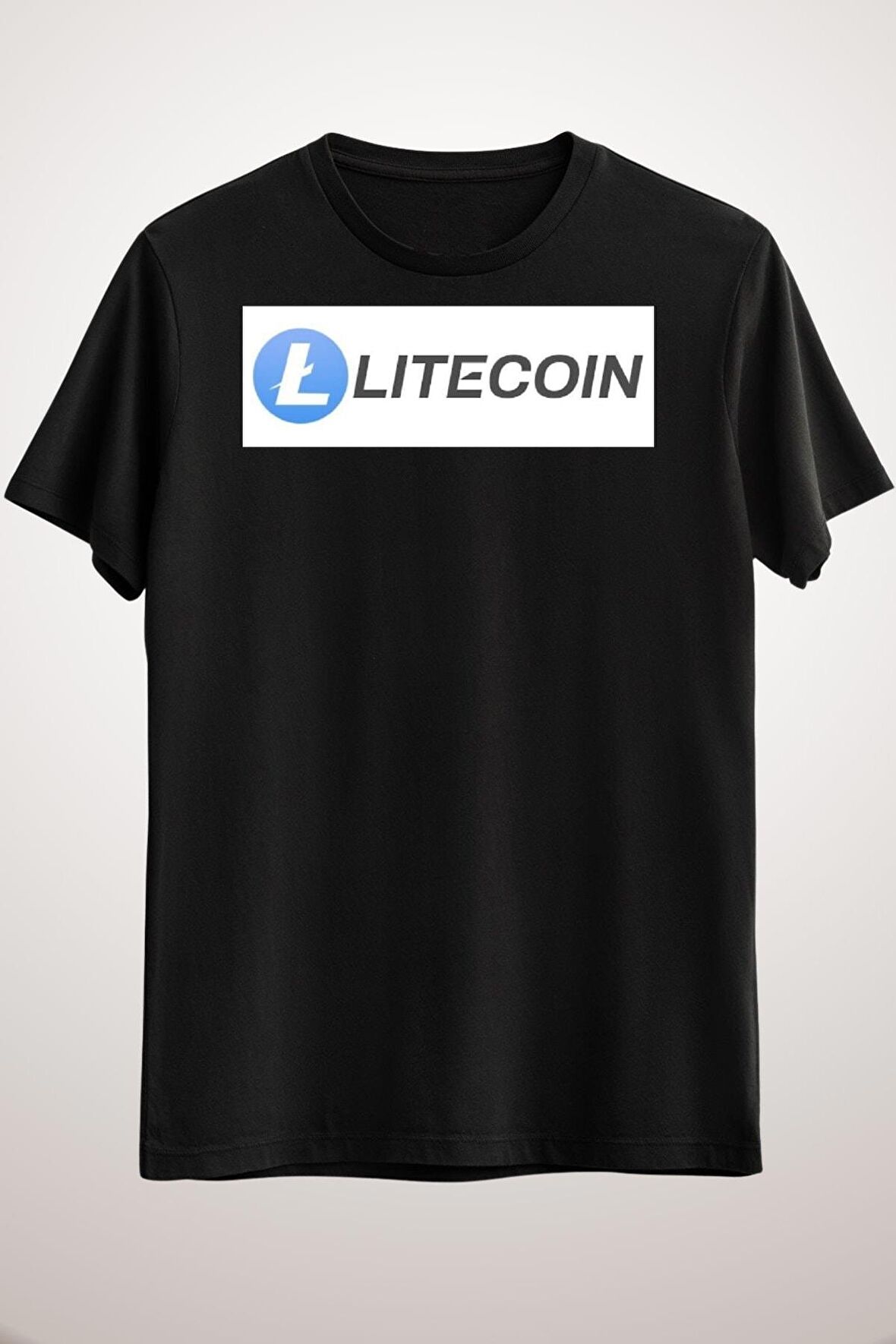 Unisex Siyah Litecoin Premium T-shirt