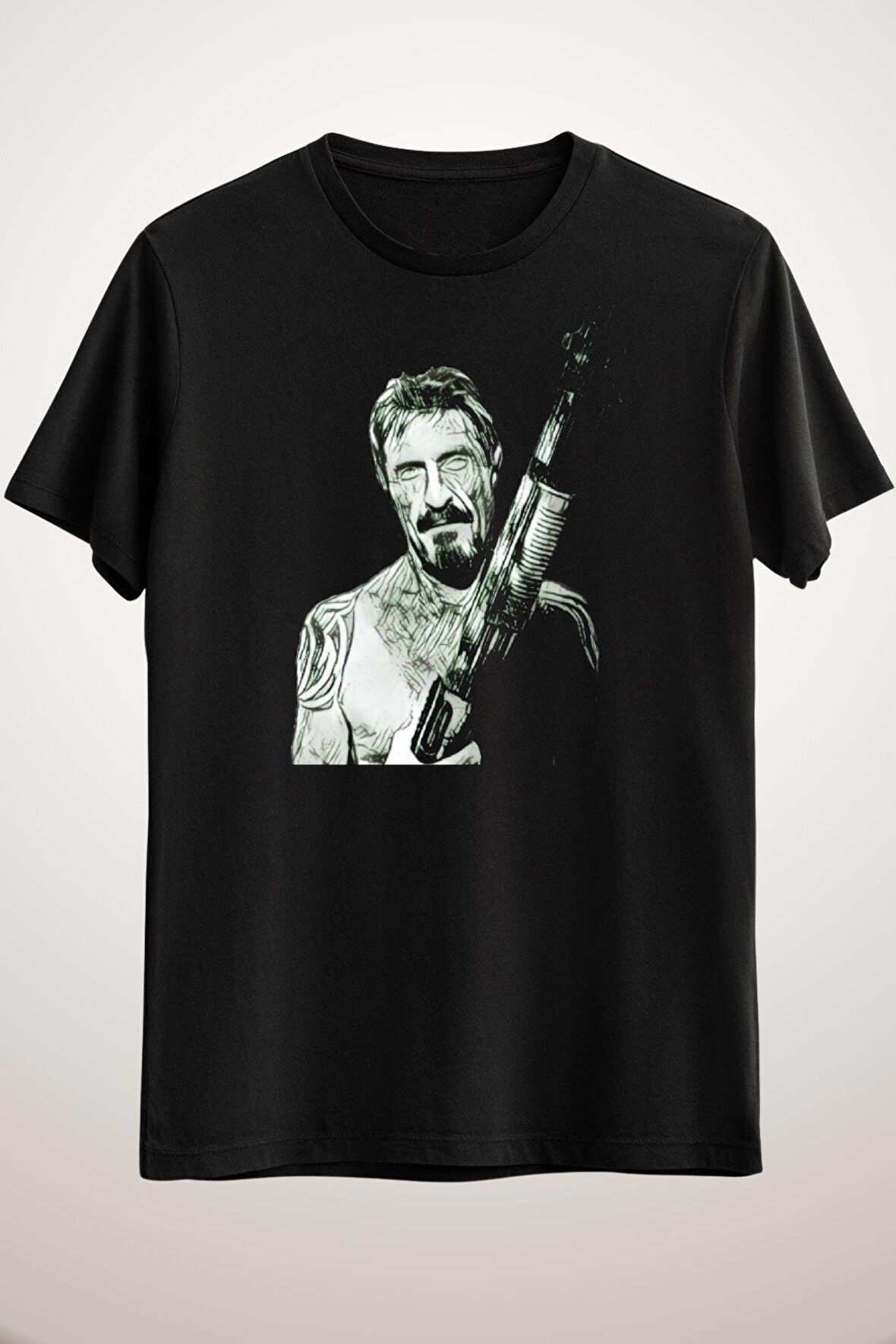 Unisex Siyah Mcafee Pump Classic T-shirt