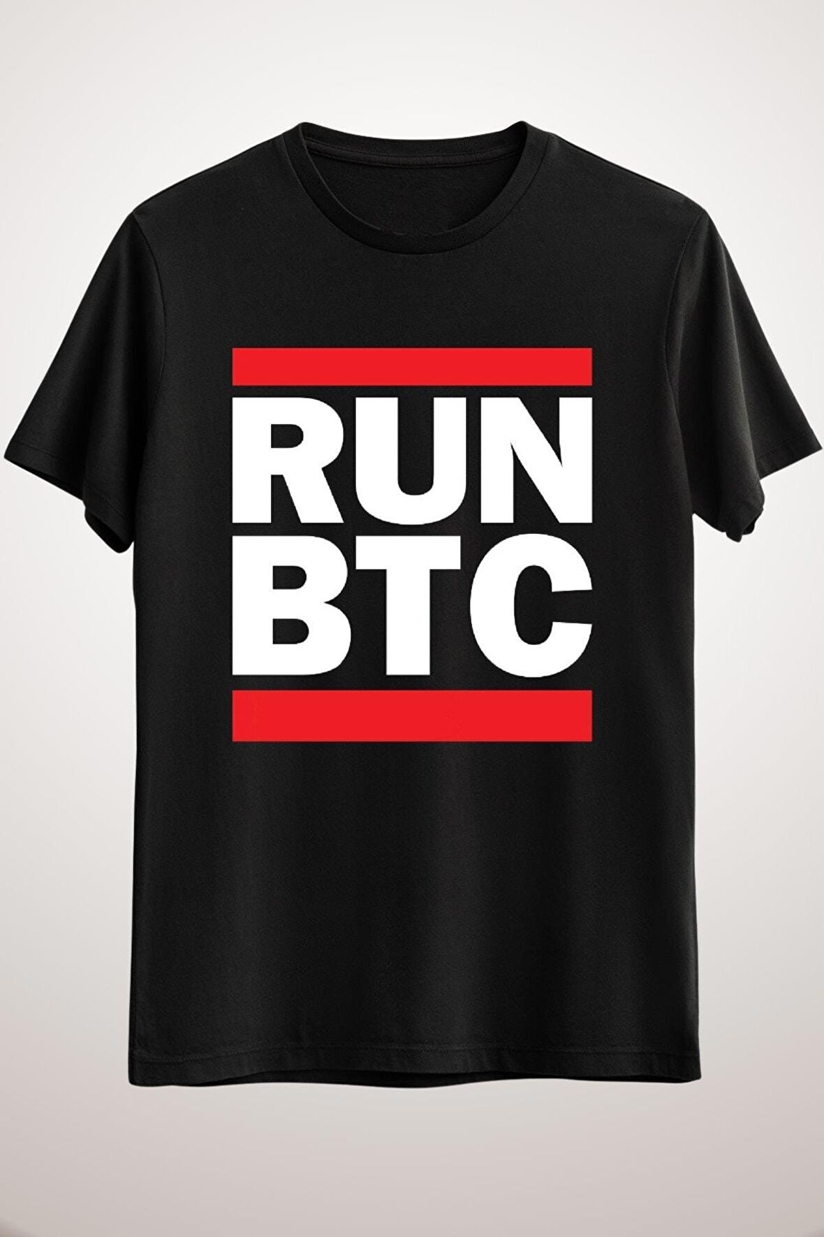 Unisex Siyah Run Btc Essential T-shirt