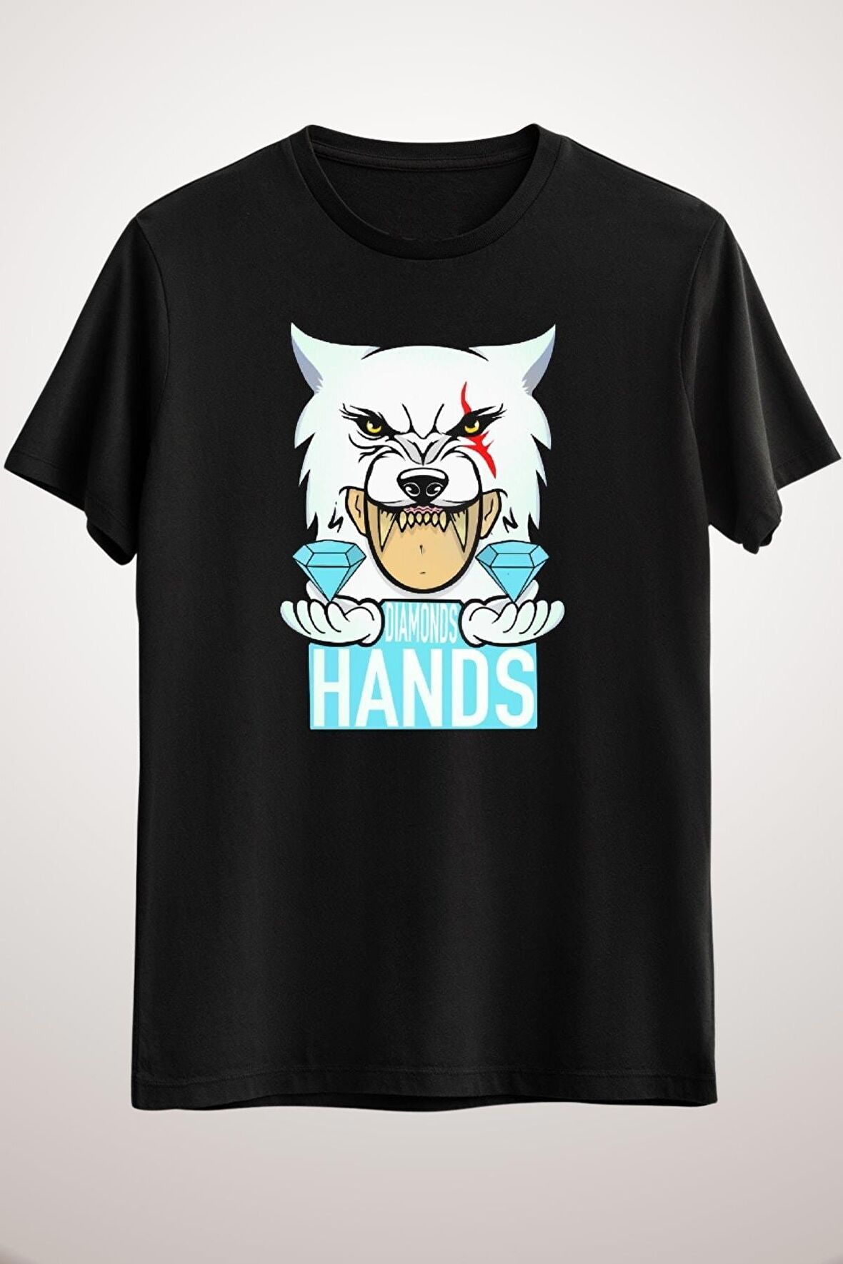 Unisex Siyah Saıtama Inu Dıamond Hands Classic T-shirt