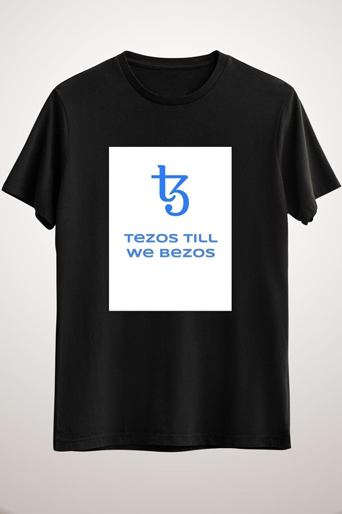 Unisex Siyah Tezos Till We Bezos! Essential T-shirt